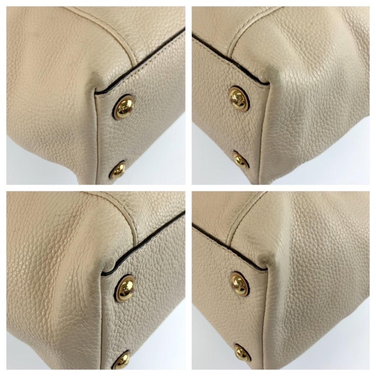 Michael Kors Beige Leather Shoulder Bag Tote Bag (Pre-Owned)