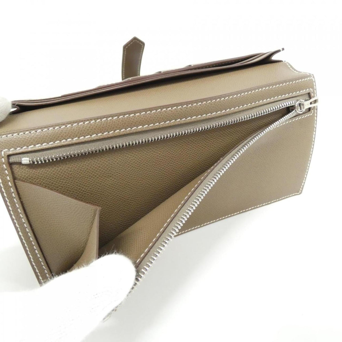 Hermes Etoupe Gray Soufre Long Wallet (Bi-Fold) (Pre-Owned)