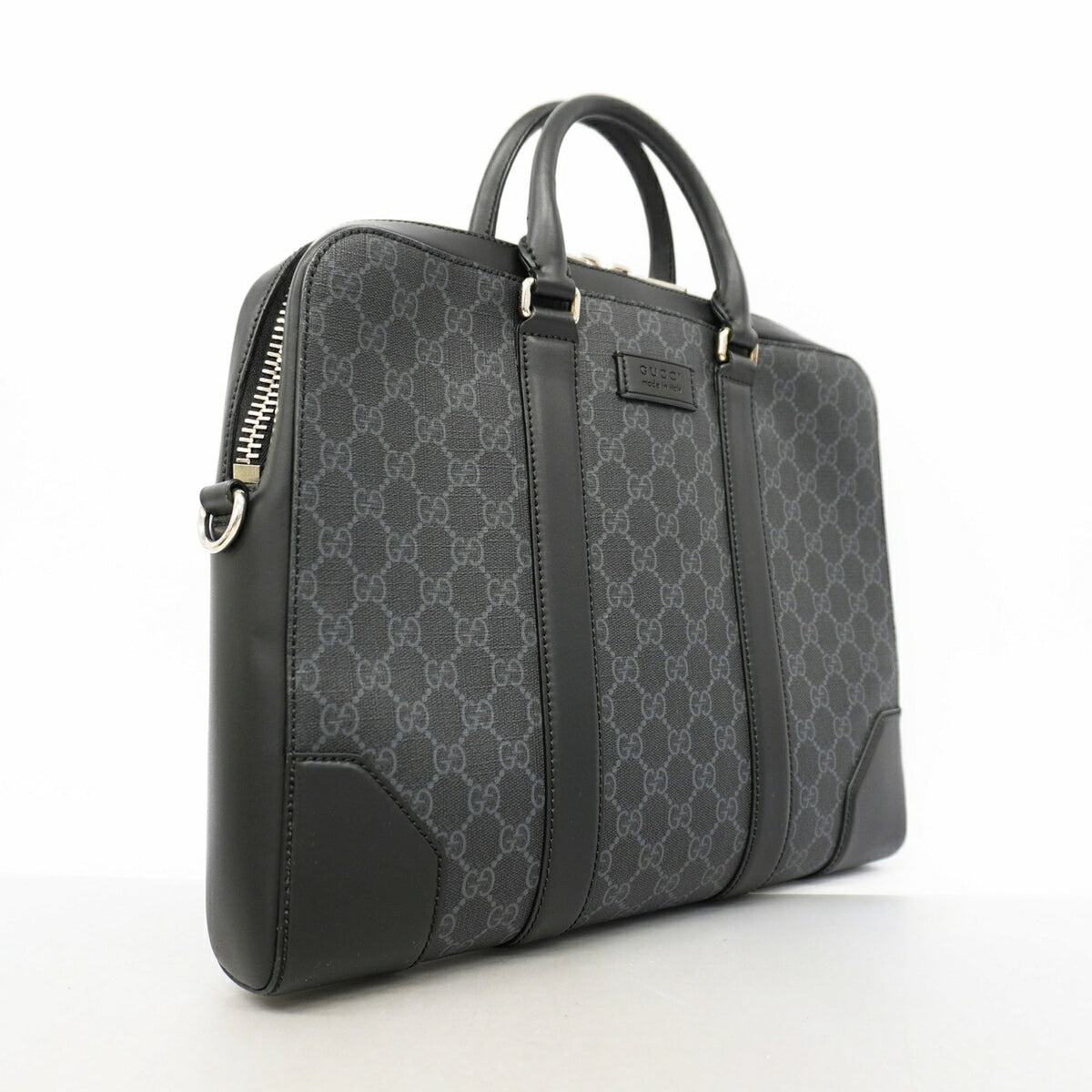 Gucci Black Gray Pvc Briefcase (Pre-Owned)