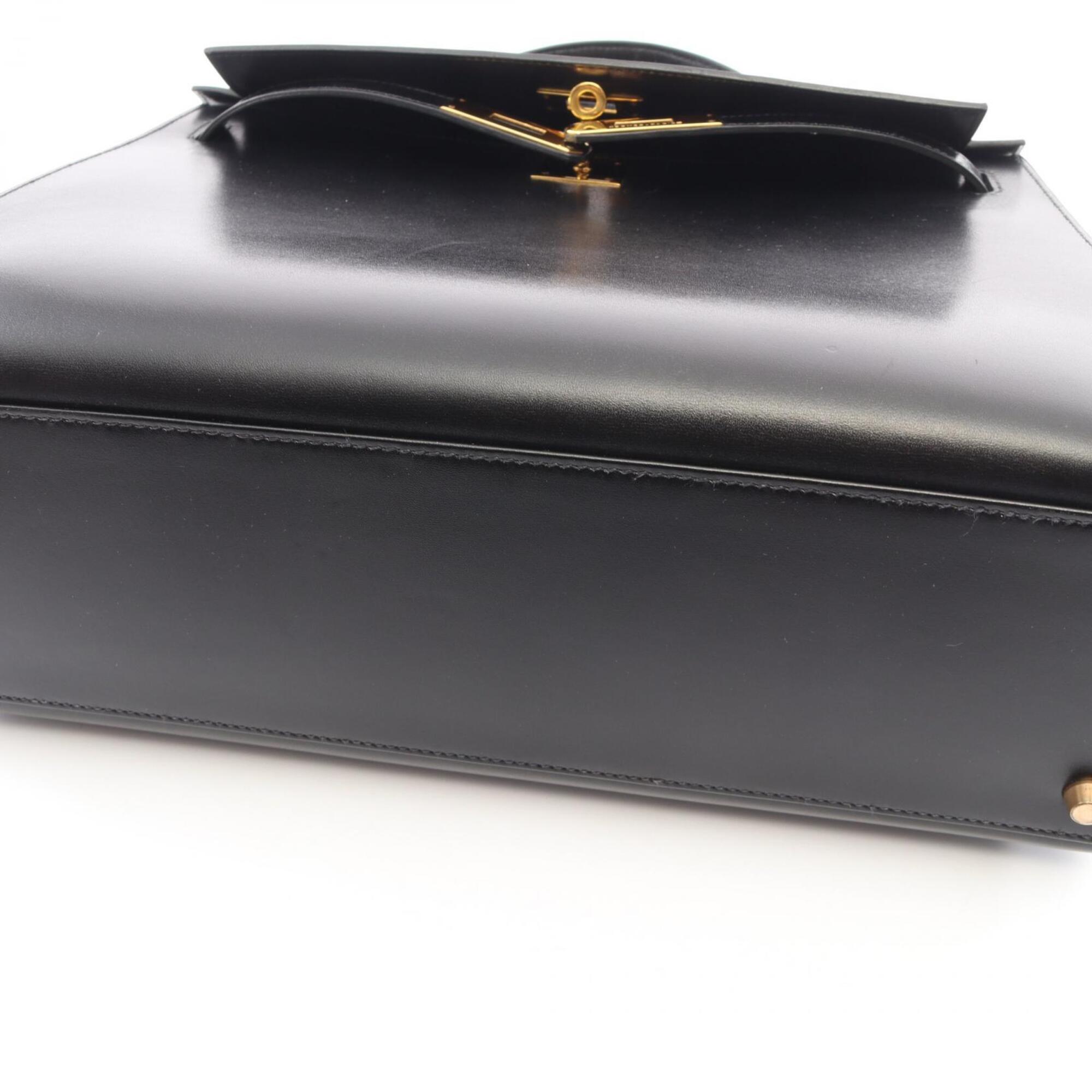 Hermes Black Box Calf Leather Handbag (Pre-Owned)