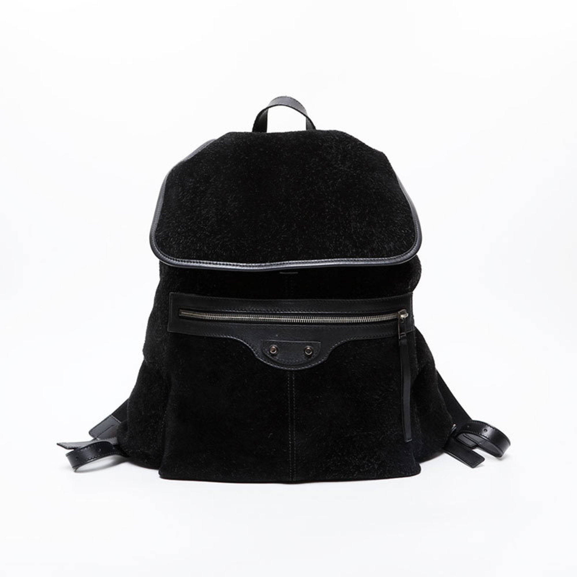 Balenciaga Black Leather Suede Backpack (Pre-Owned)