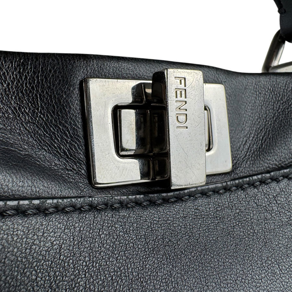 Fendi Black Leather Handbag Shoulder Bag (Pre-Owned)