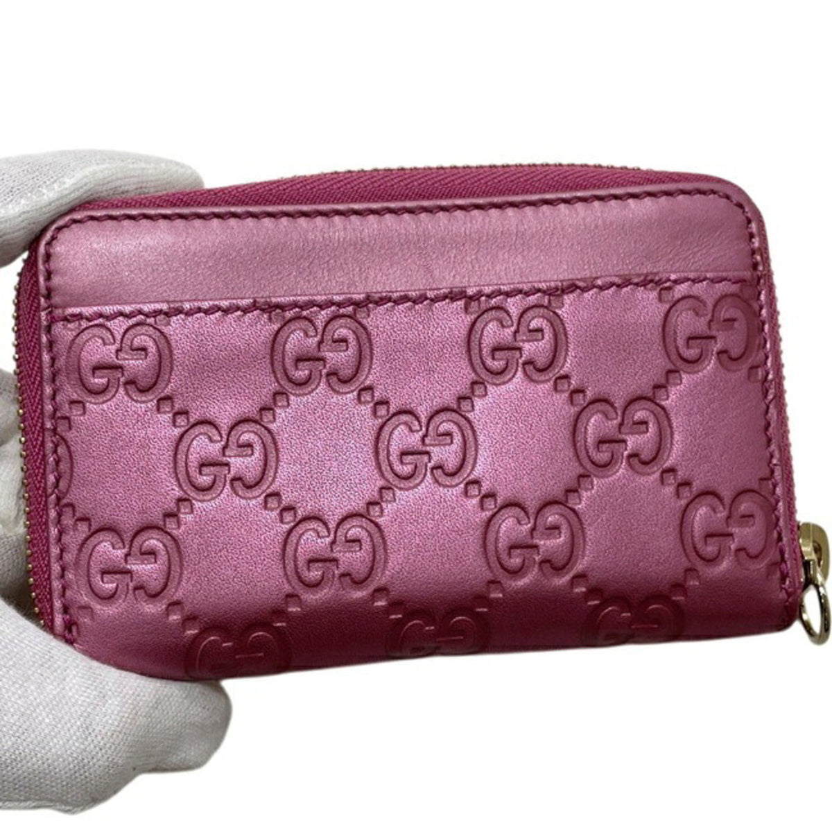 Gucci Pink Leather Coin Purse/Coin Case (Pre-Owned)