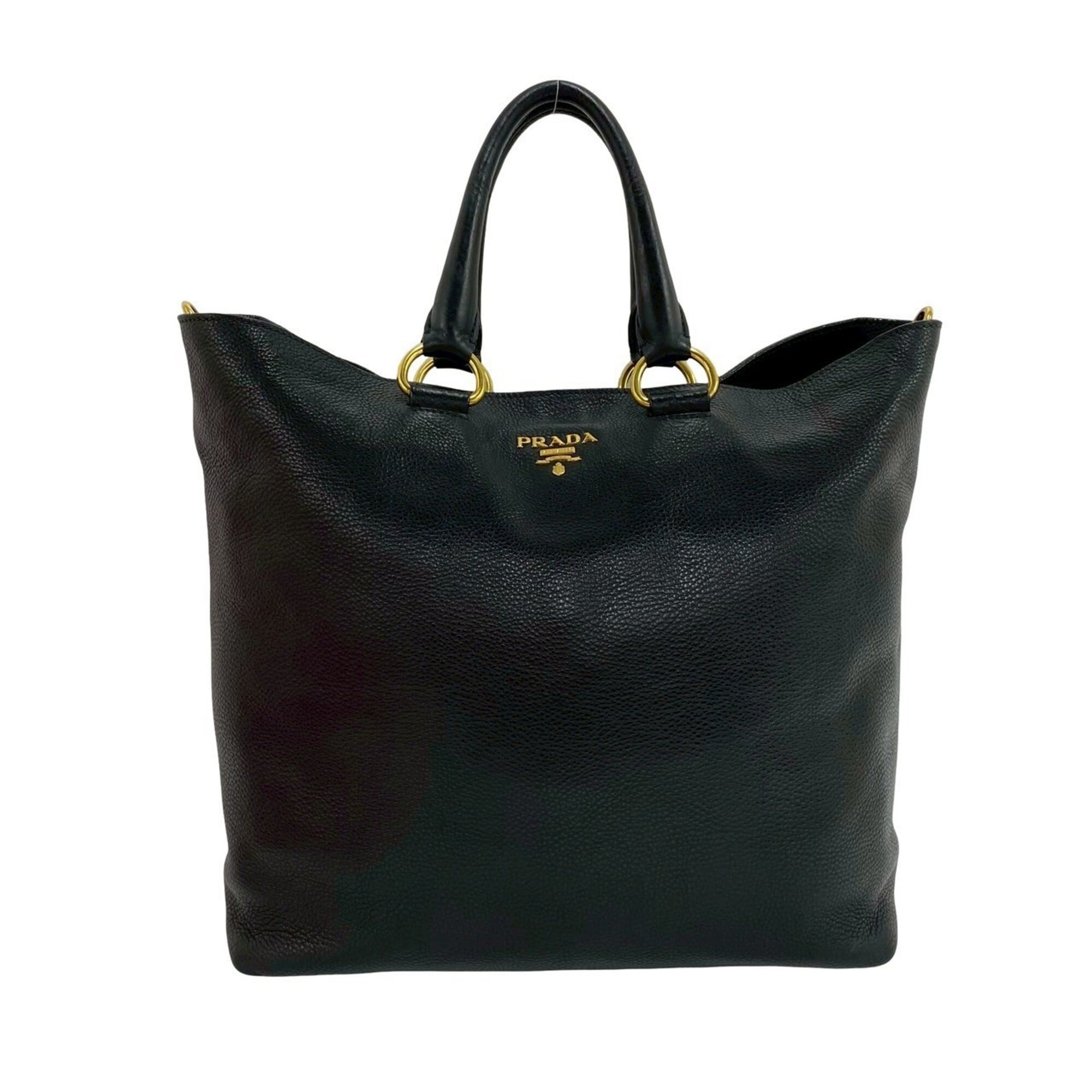 Prada Black Leather Handbag Shoulder Bag (Pre-Owned)