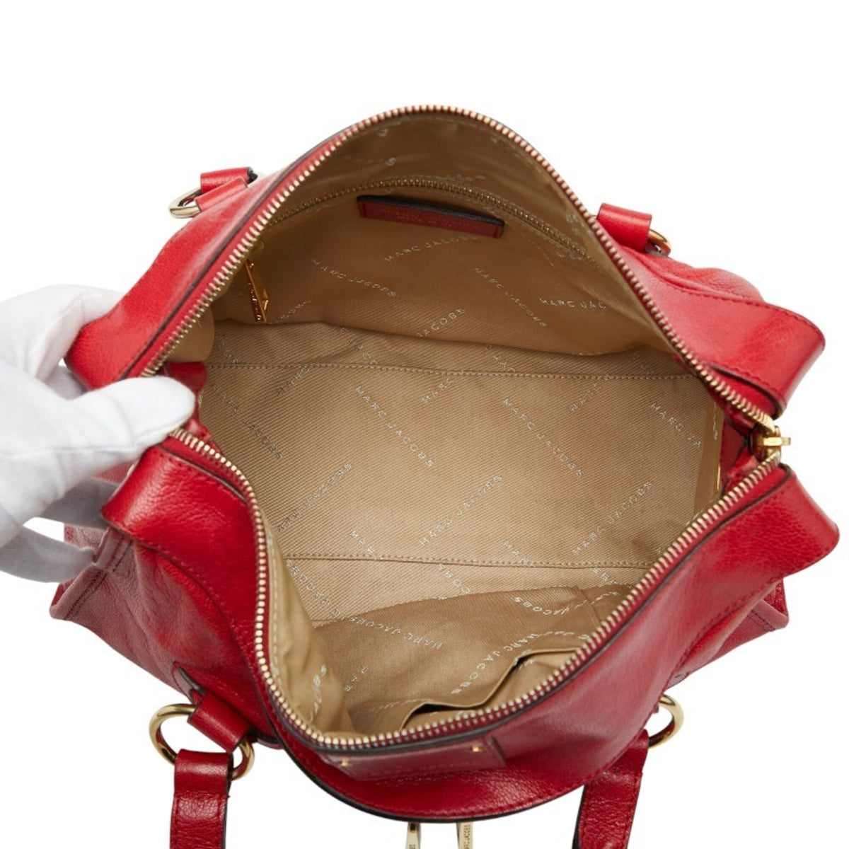 Marc Jacobs Red Color Leather Handbag Shoulder Bag (Pre-Owned)