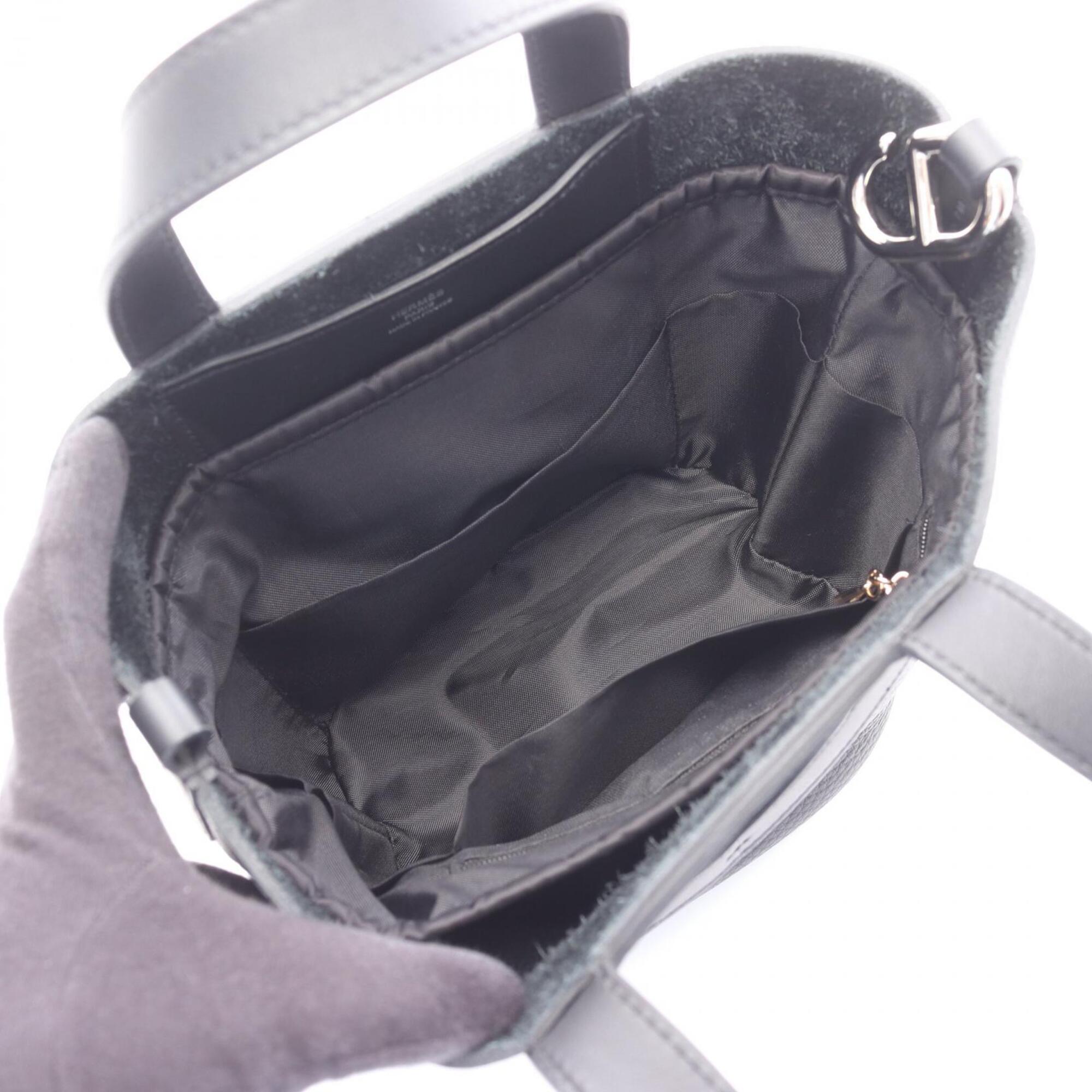 Hermes Black Taurillon Clemence Leather Handbag (Pre-Owned)
