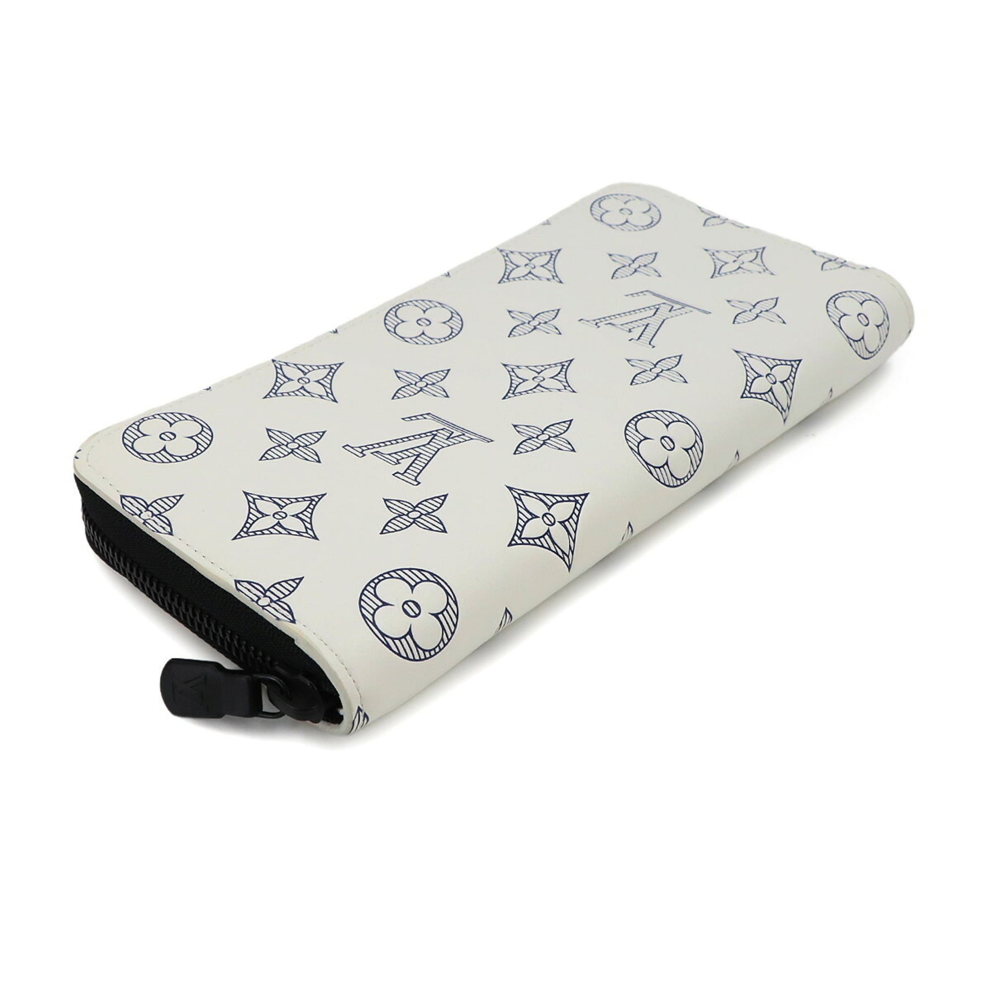 Louis Vuitton Black Monogram Navy White Monogram Shadow Long Wallet (Bi-Fold) (Pre-Owned)