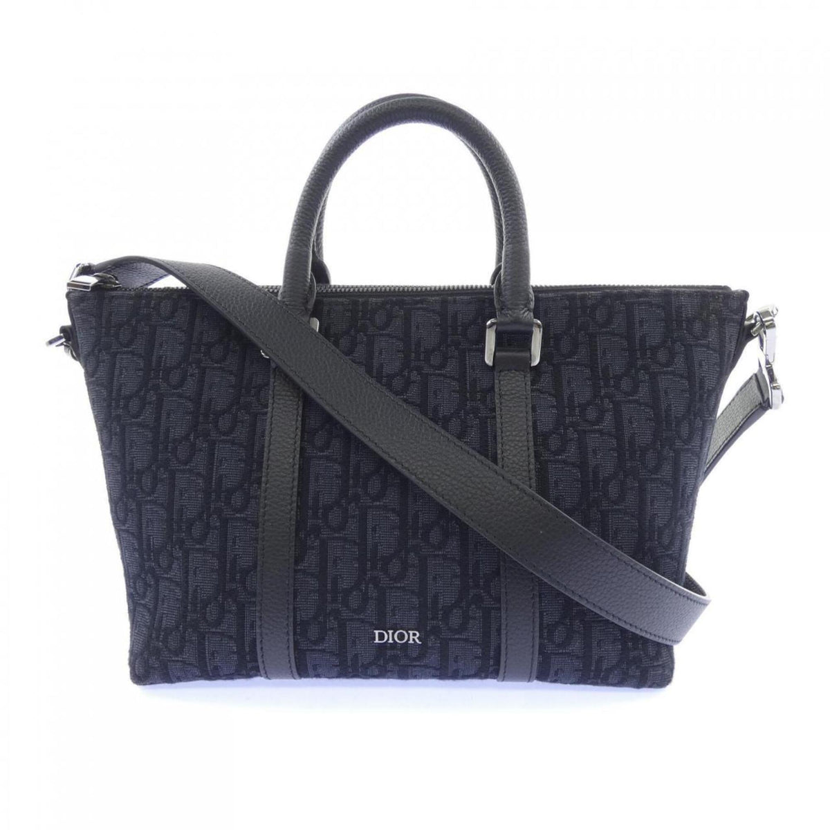 Christian Dior Black Gray Handbag Weekend Bag (Pre-Owned)