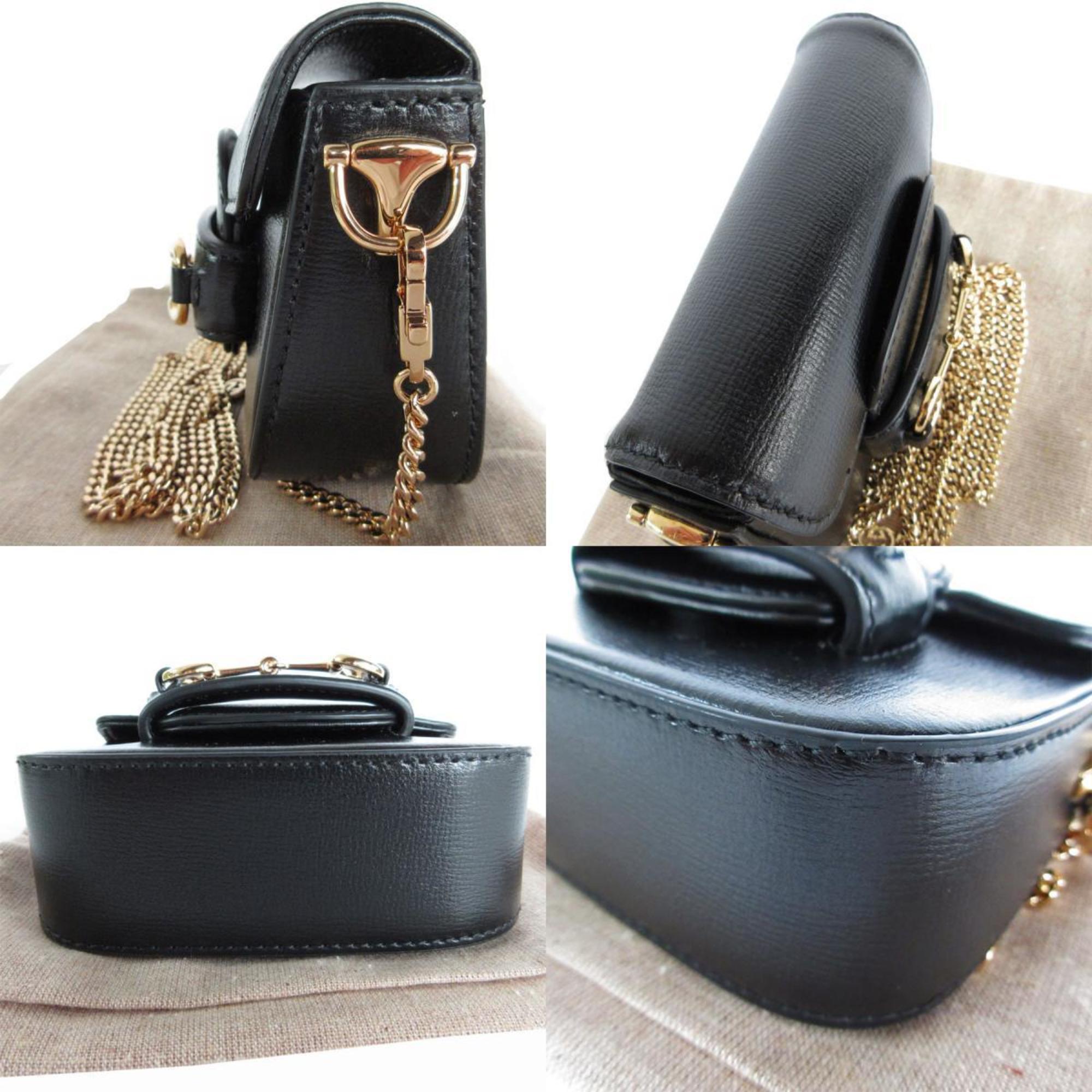 Gucci Black Metal Leather Pochette Shoulder Bag (Pre-Owned)