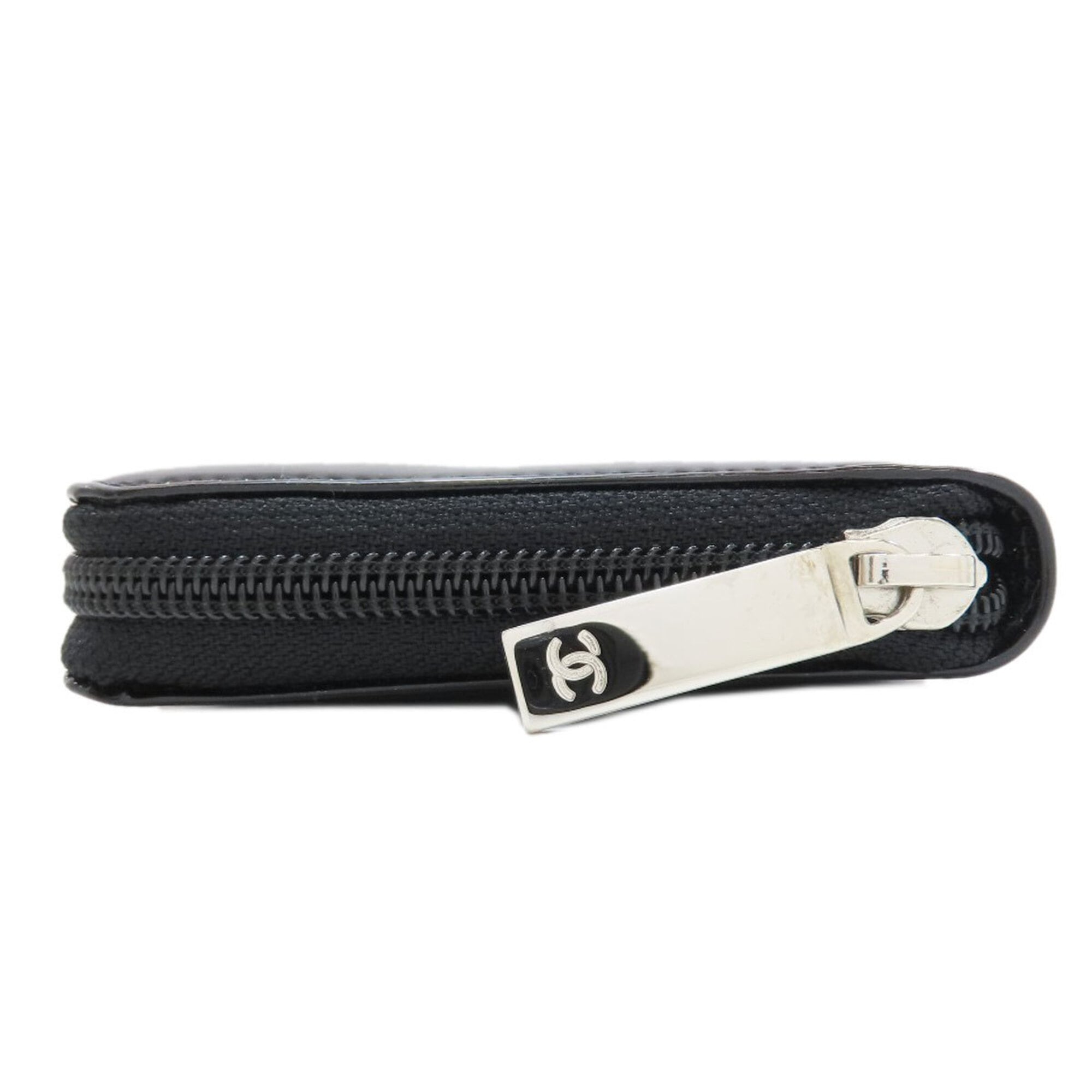 Chanel Black Leather Long Wallet (Bi-Fold) (Pre-Owned)