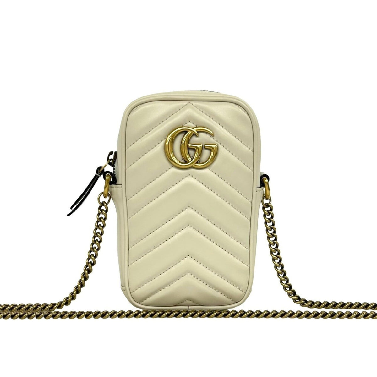 Gucci White Leather Pochette Shoulder Bag (Pre-Owned)