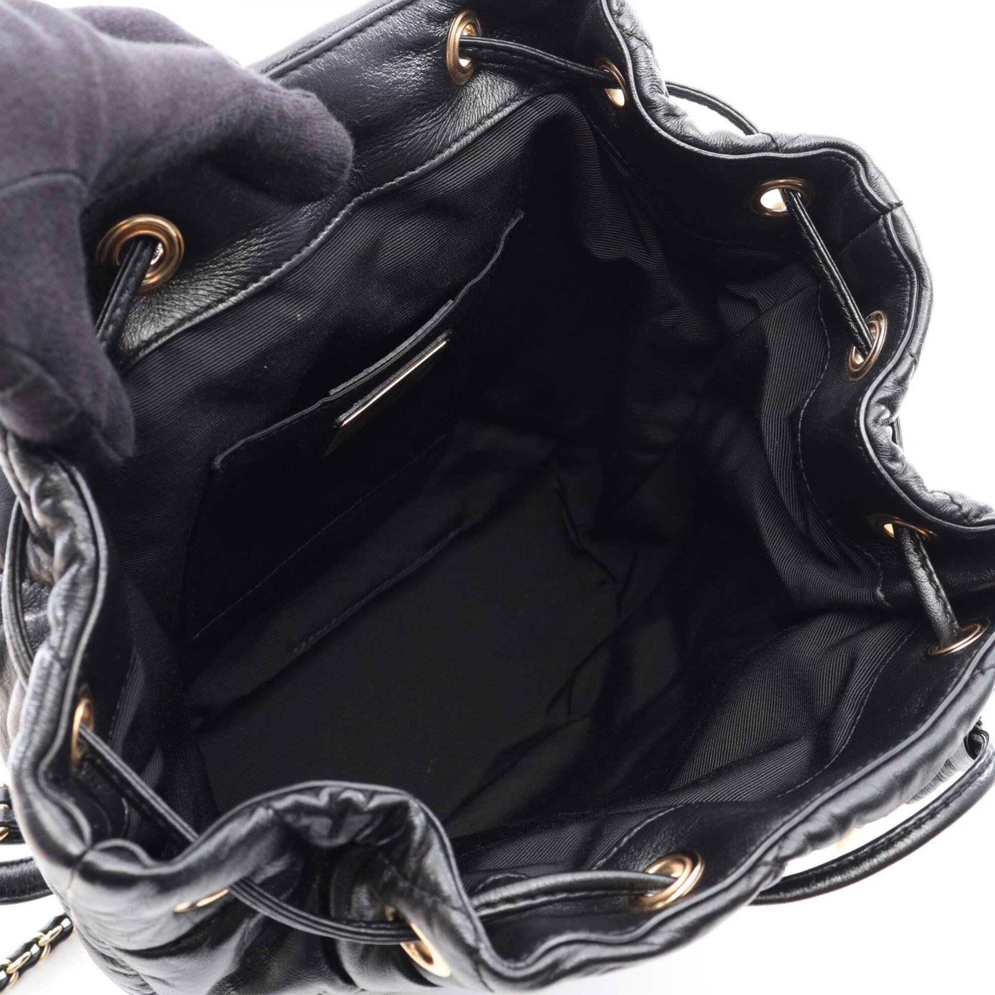 Salvatore Ferragamo Black Leather Backpack Handbag (Pre-Owned)