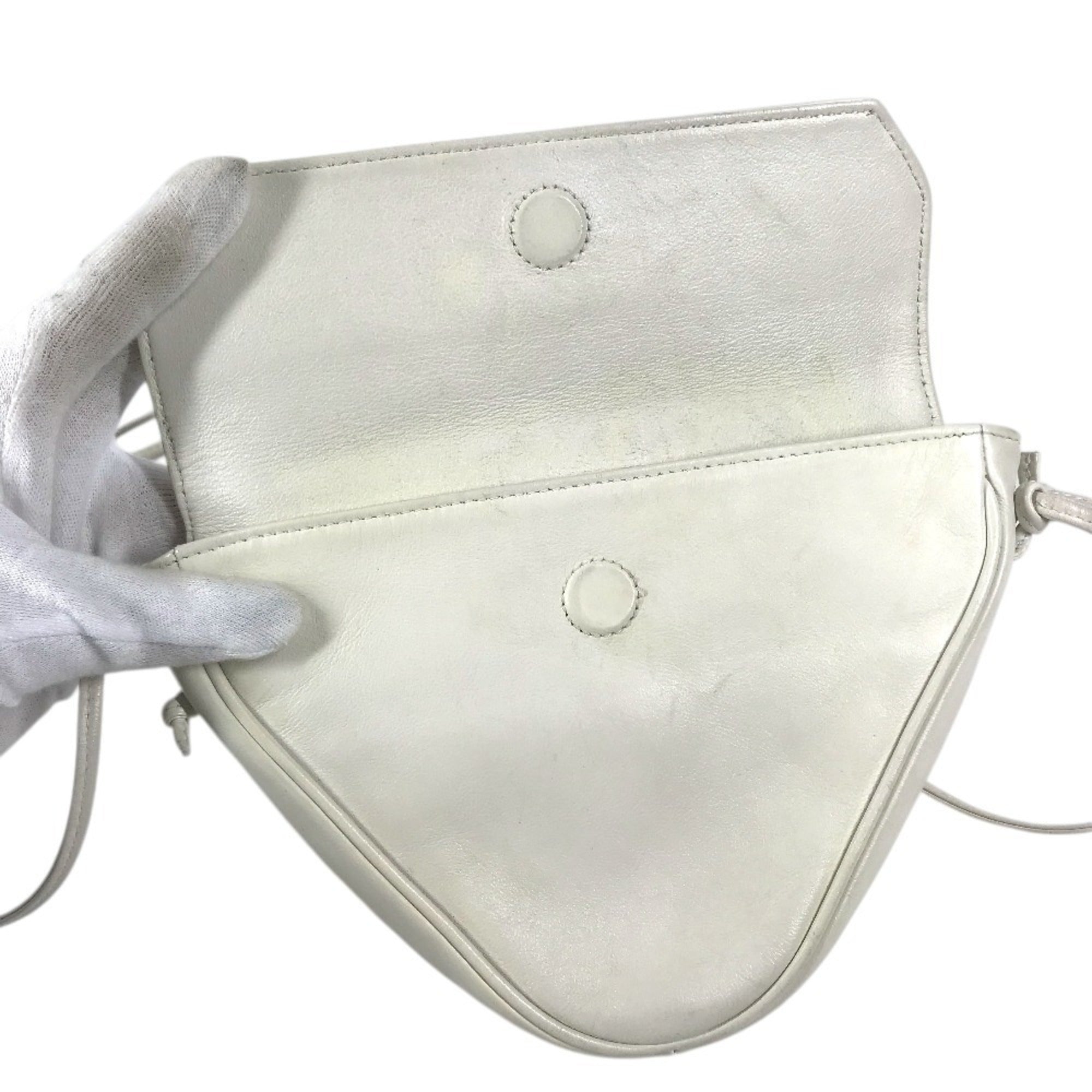 Celine Black White Leather Pochette Shoulder Bag (Pre-Owned)