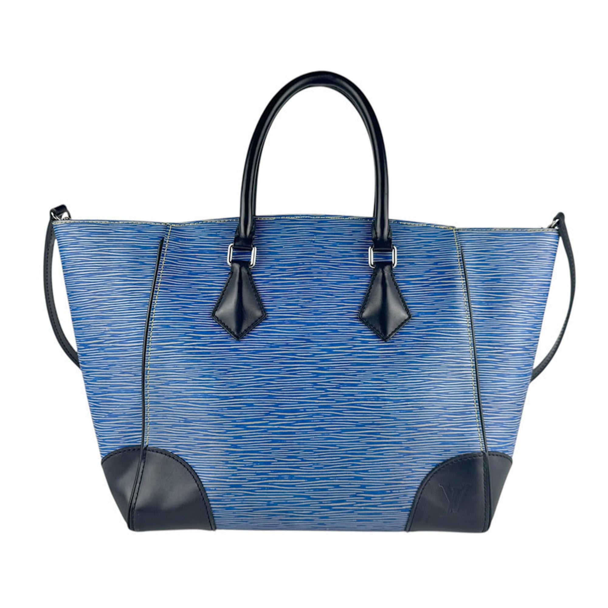 Louis Vuitton Black Blue Epi Leather Handbag Shoulder Bag (Pre-Owned)
