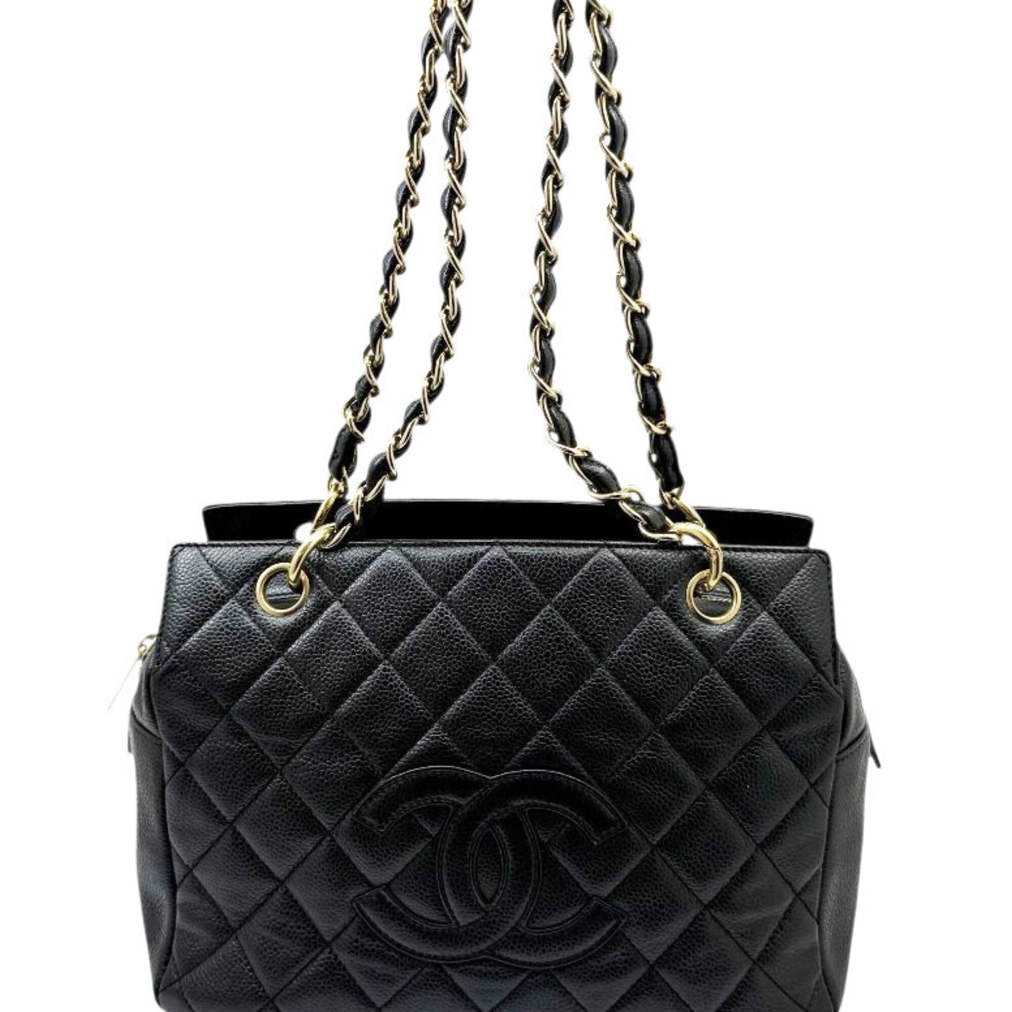 Chanel Black Grained Calfskin Shoulder Bag (Pre-Owned)
