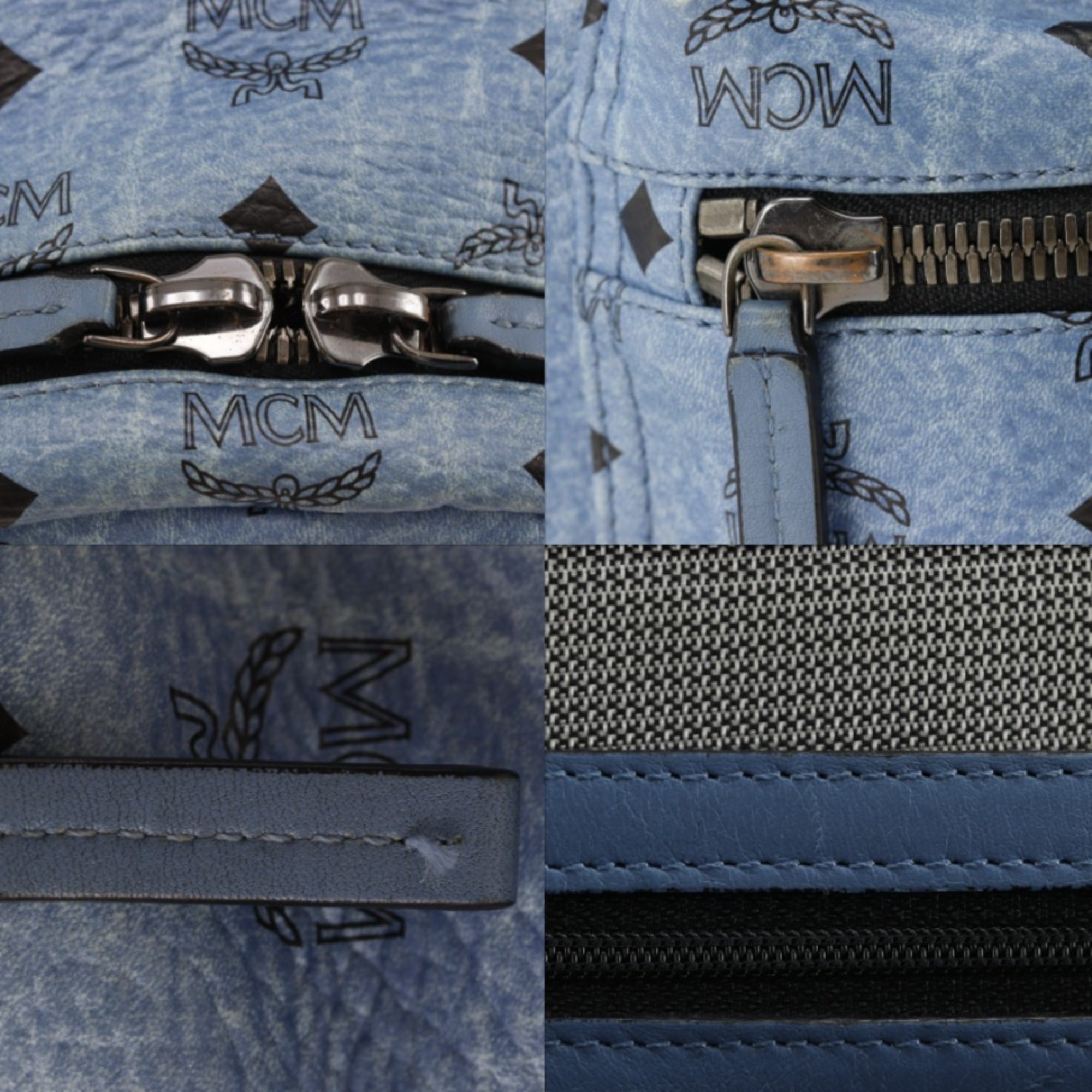 Mcm Light Blue Leather Backpack (Pre-Owned)