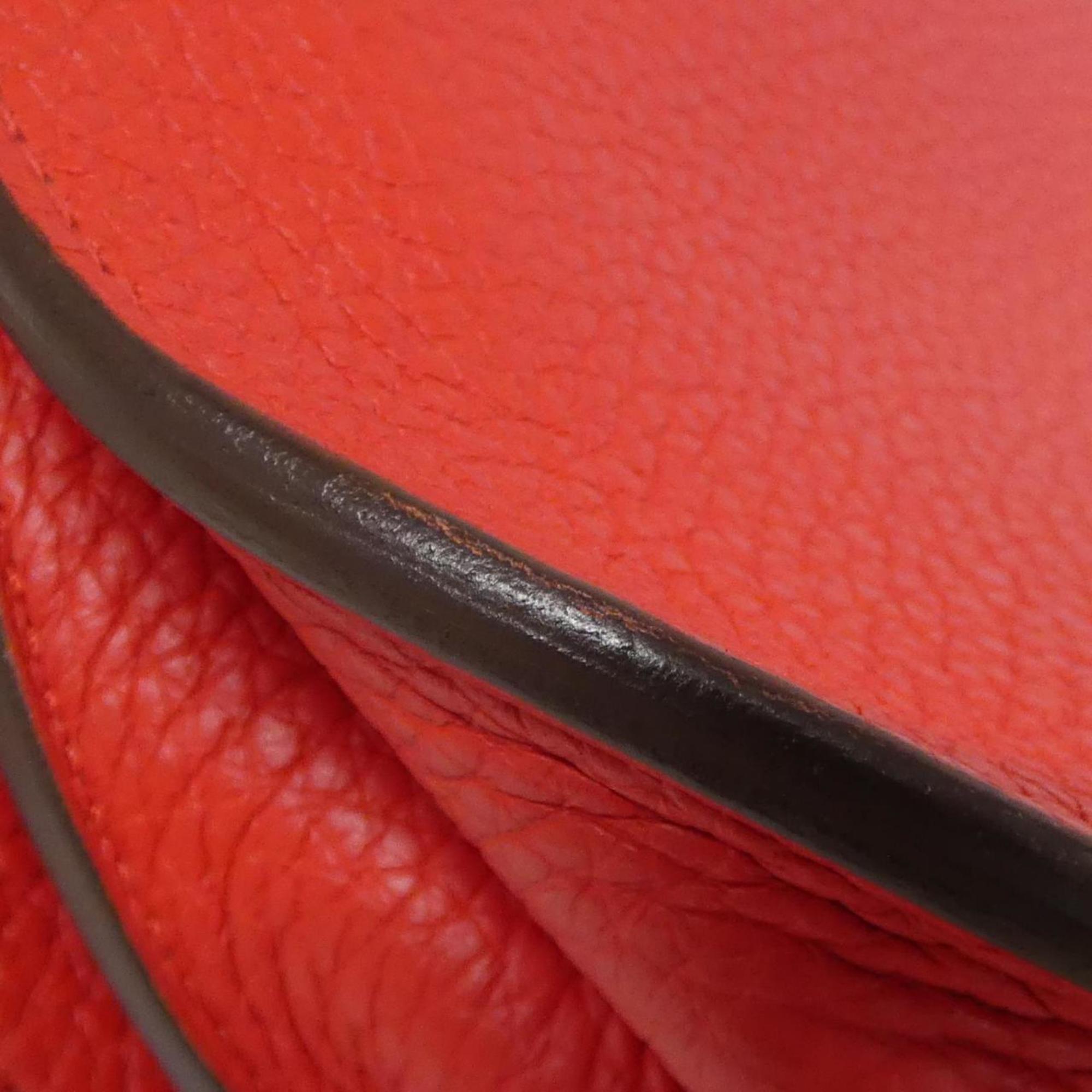 Hermes Red Color Taurillon Clemence Leather Chevre Leather Shoulder Bag (Pre-Owned)
