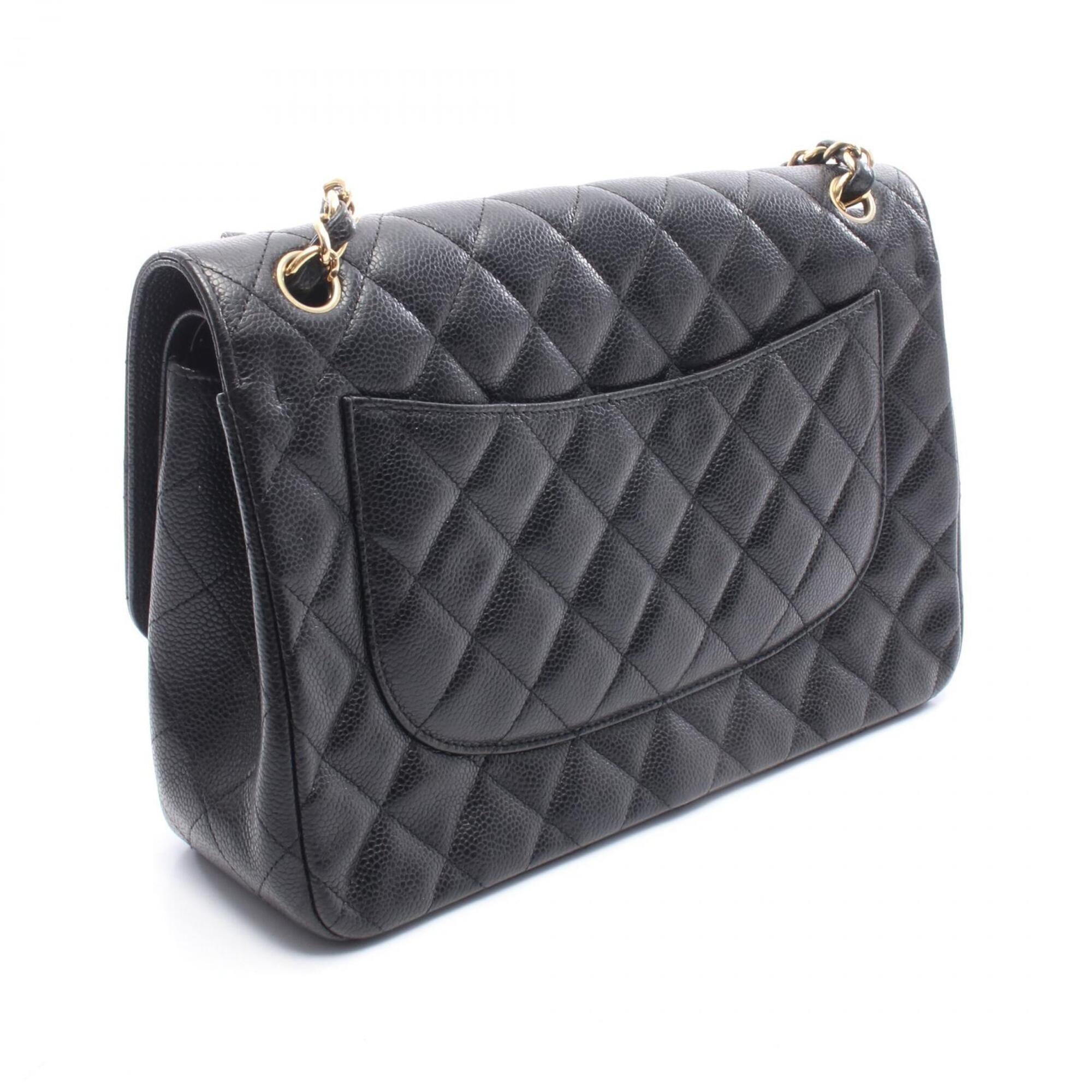 Chanel Black Grained Calfskin Handbag Shoulder Bag (Pre-Owned)