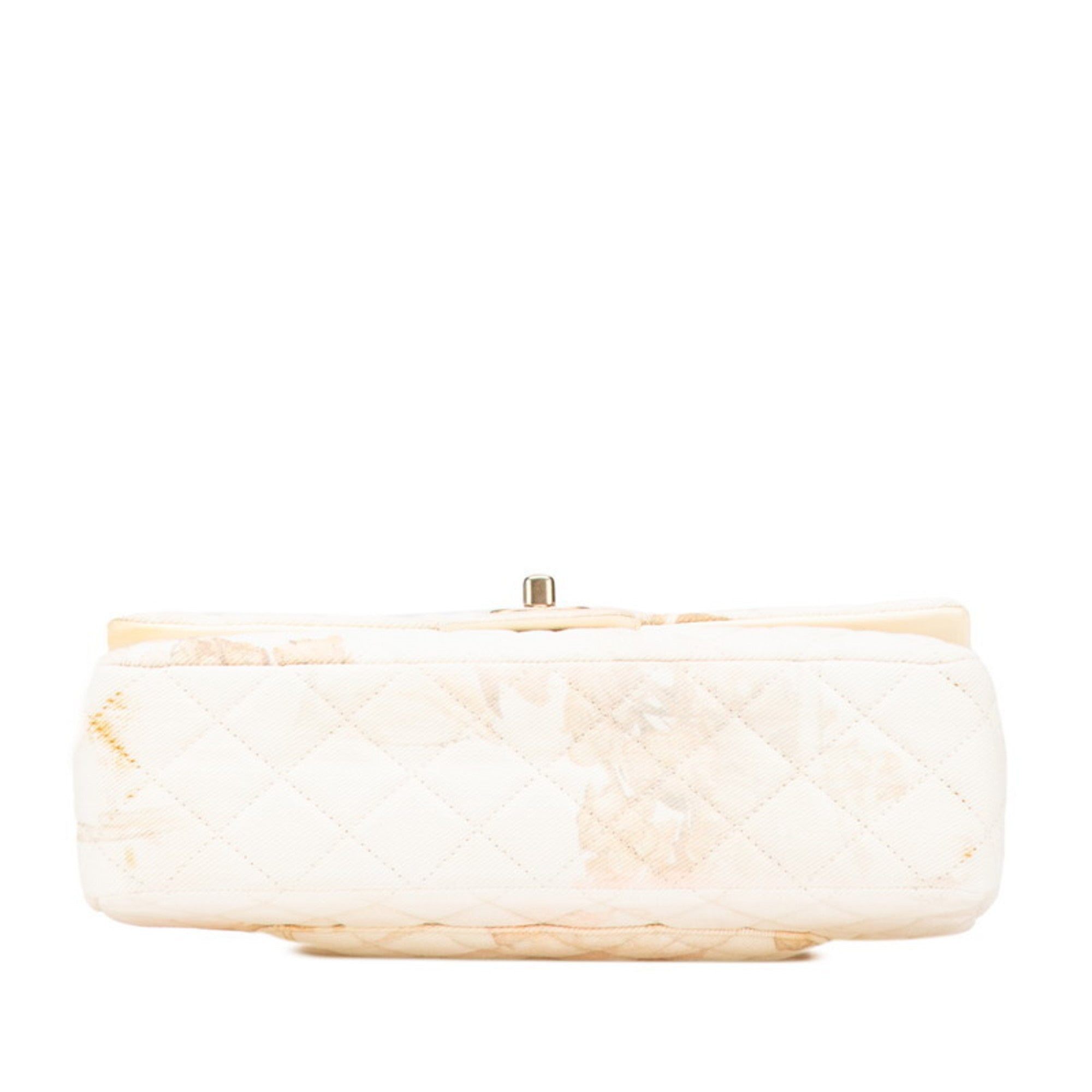 Chanel Matelasse Pink White Cotton Leather Shoulder Bag (Pre-Owned)