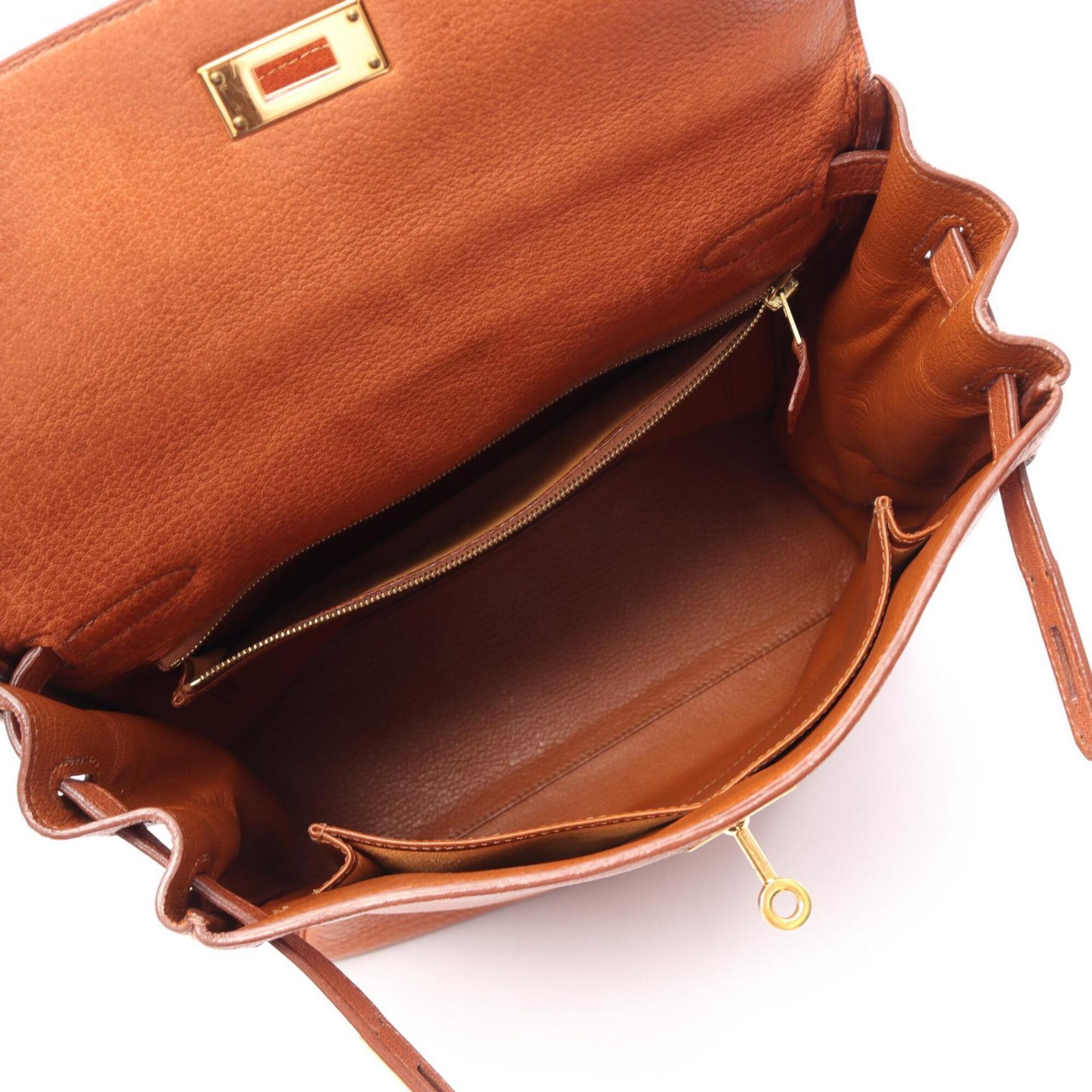 Hermes Brown Buffalo Leather Backpack Handbag (Pre-Owned)
