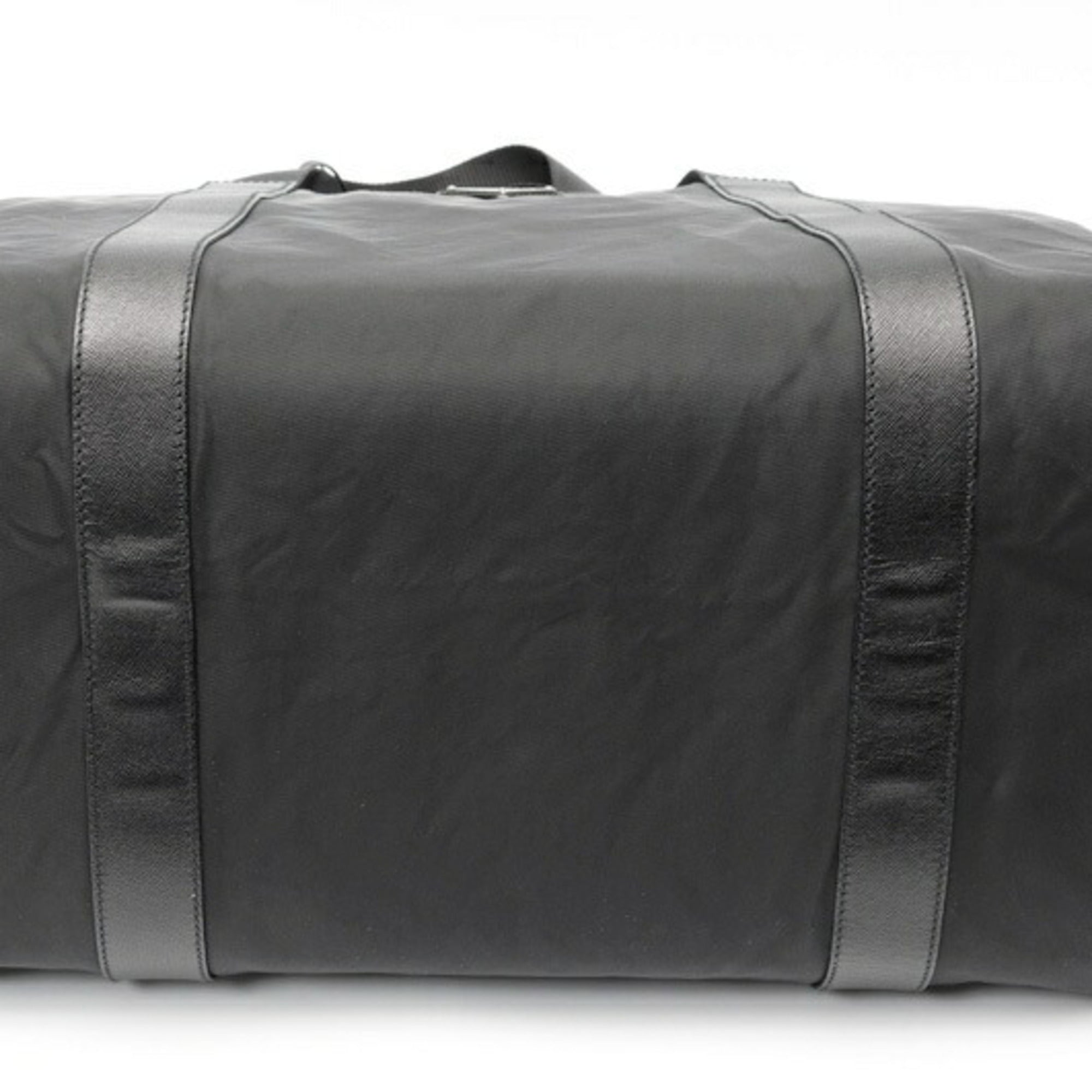 Prada Black Fabric Leather Boston Bag (Pre-Owned)