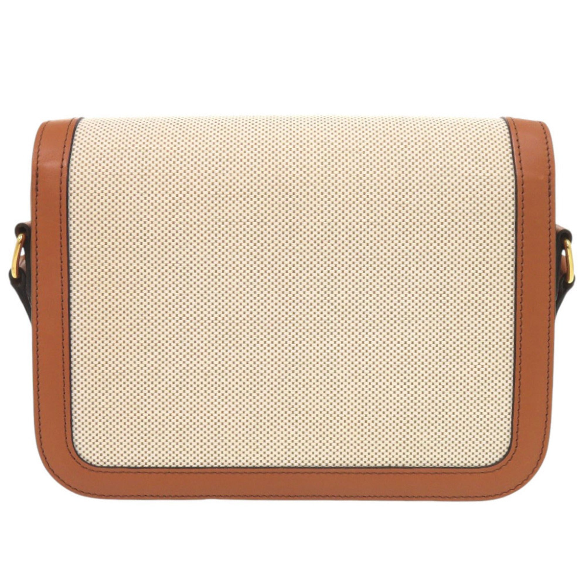 Celine Brown Textile Leather Shoulder Bag (Pre-Owned)