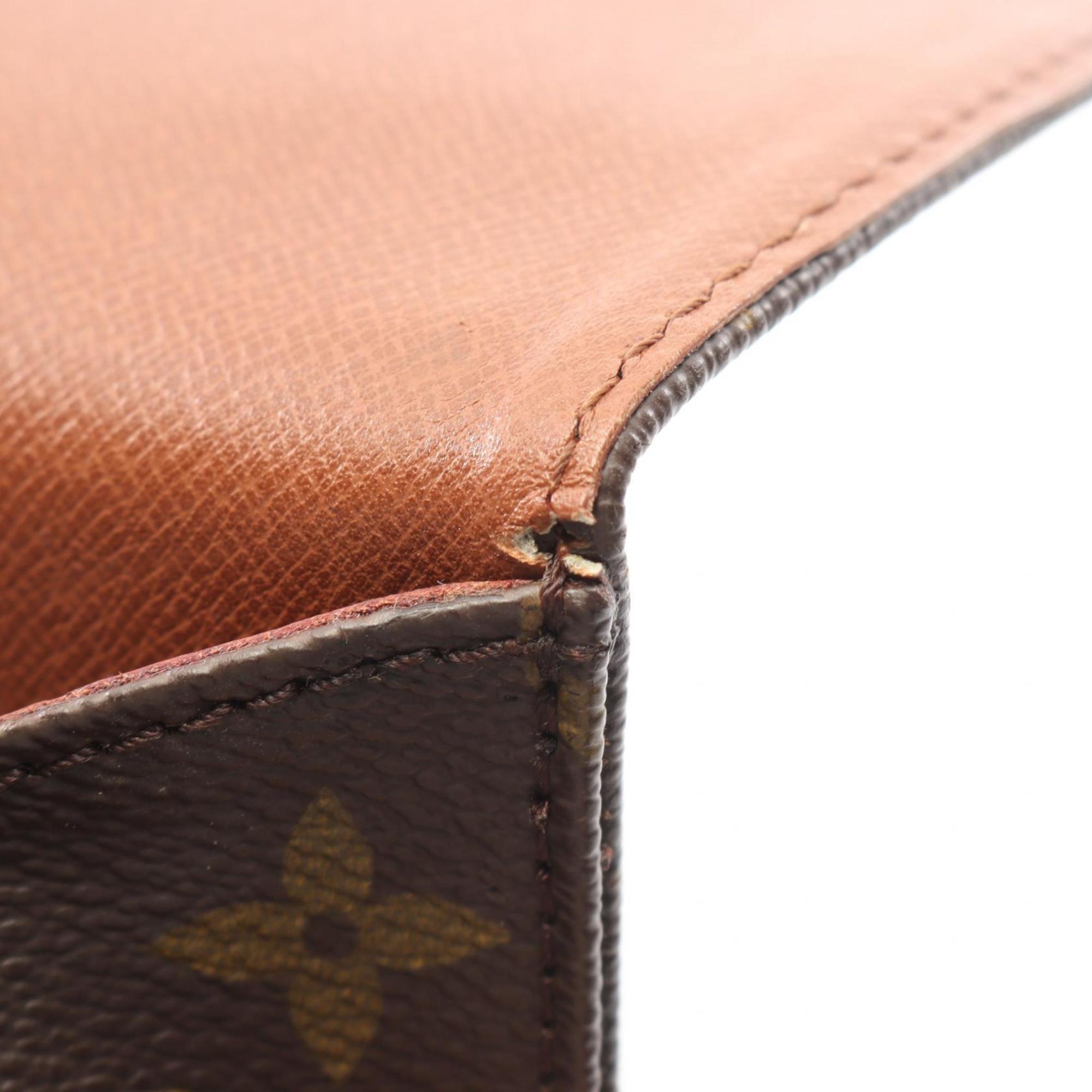 Louis Vuitton Brown Monogram Coated Canvas Leather Handbag Shoulder Bag (Pre-Owned)
