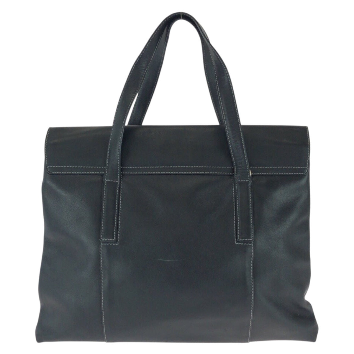 Bvlgari Black Leather Shoulder Bag Tote Bag (Pre-Owned)