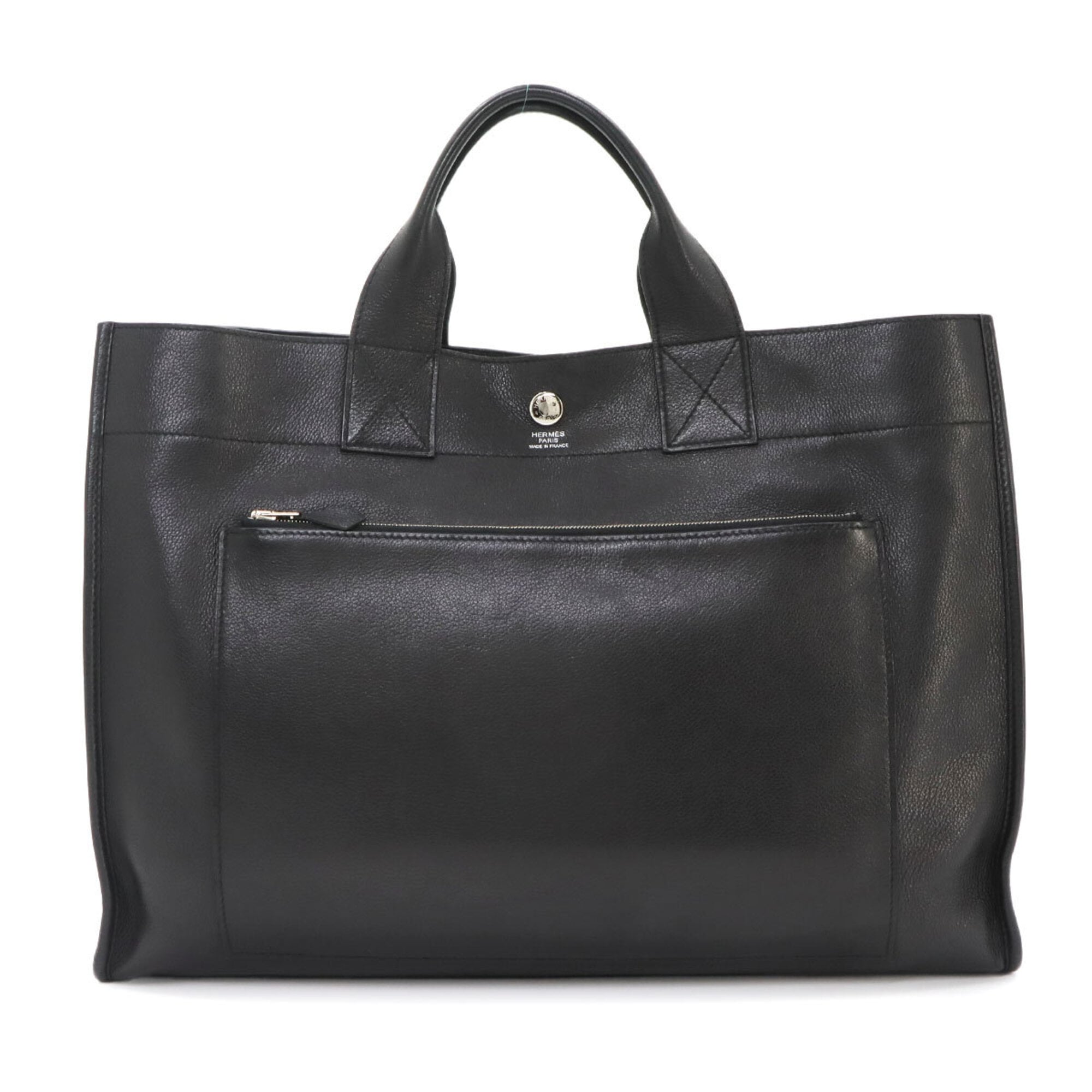 Hermes Black Evergrain Leather Handbag (Pre-Owned)