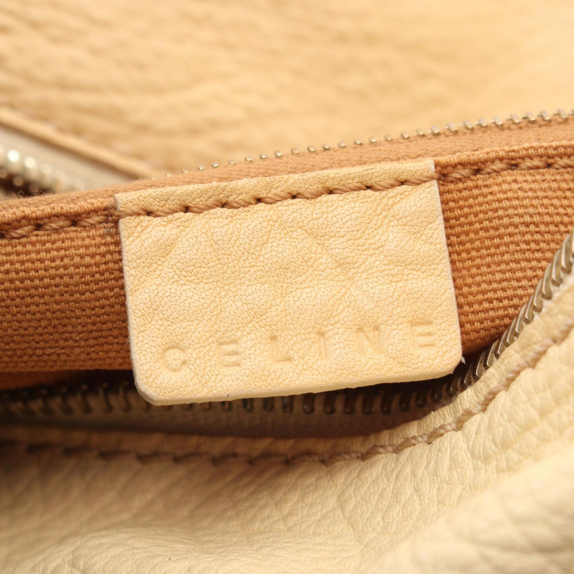 Celine Macadam Ivory Leather Handbag (Pre-Owned)