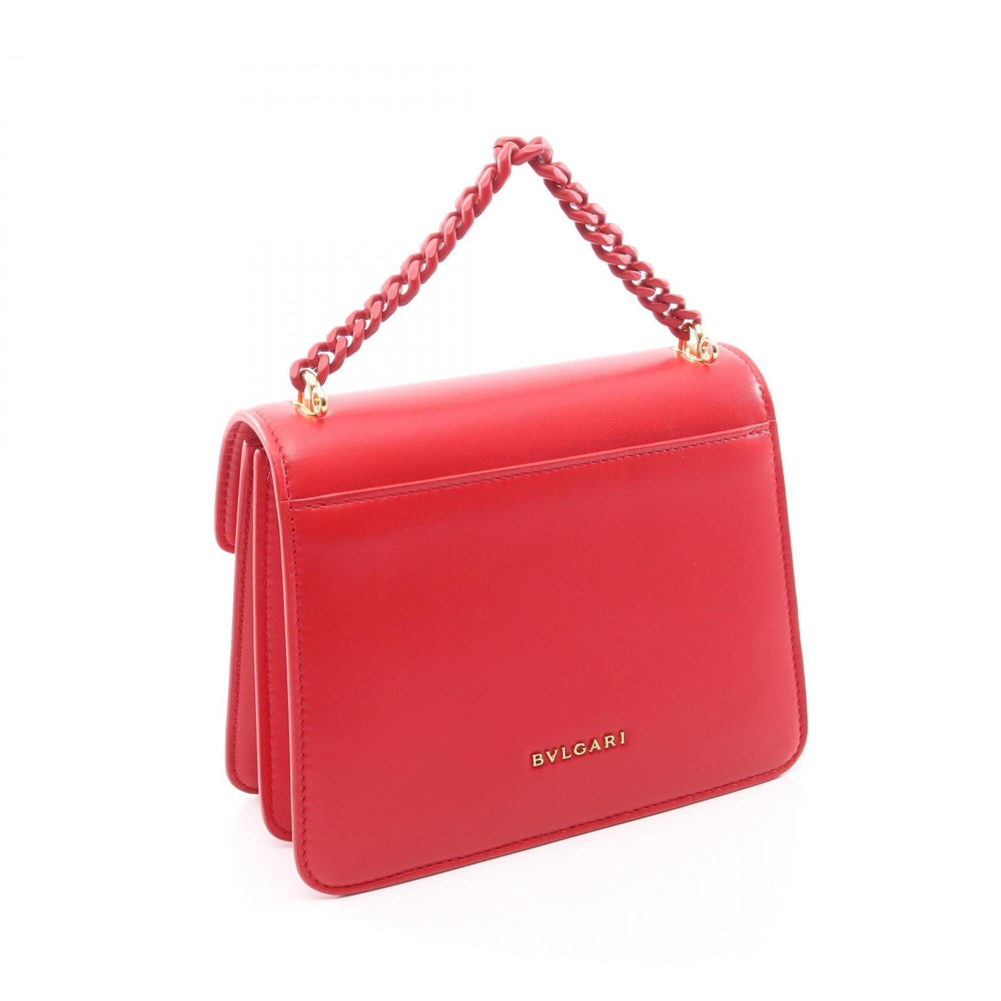 Bvlgari Red Color Leather Handbag (Pre-Owned)