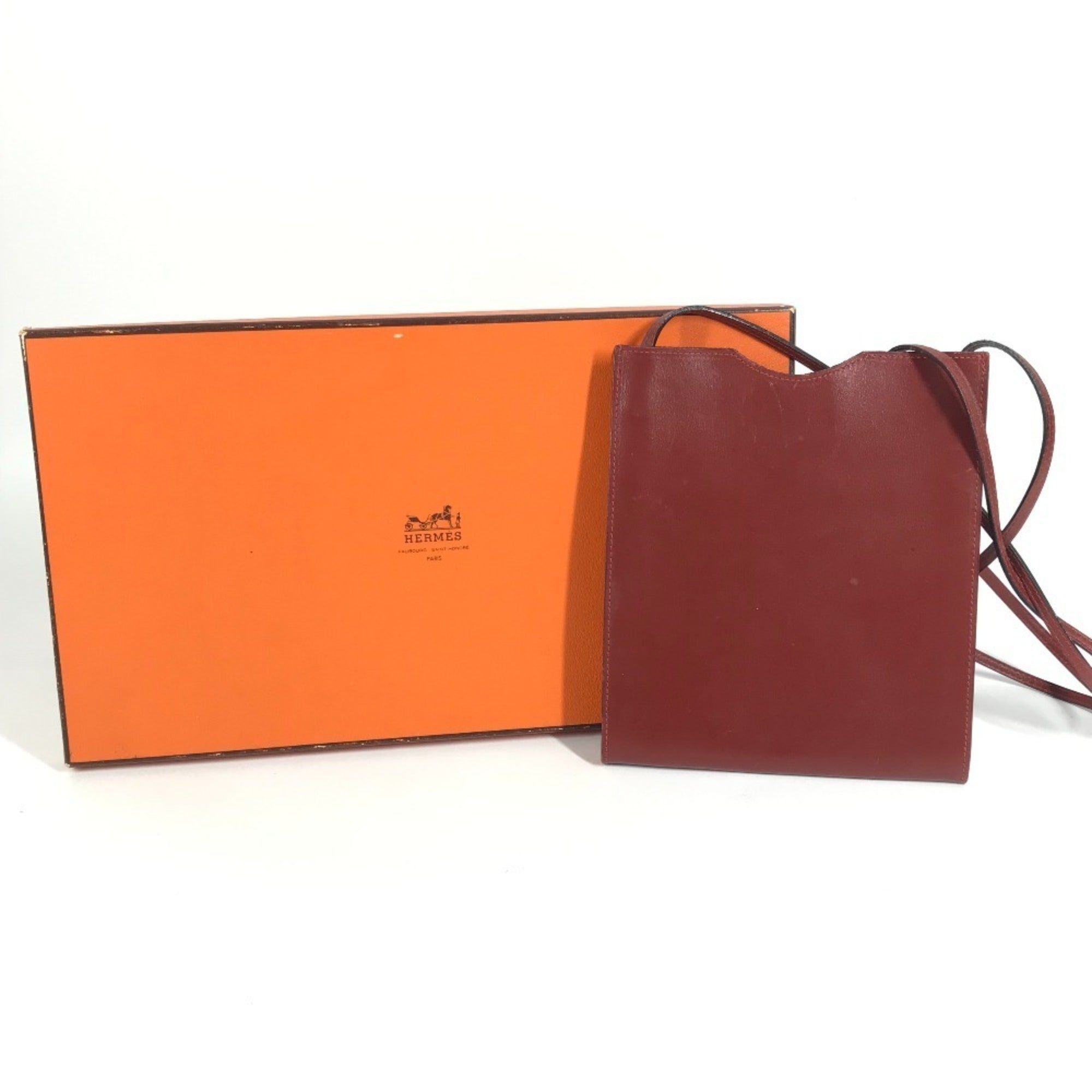 Hermes Brown Leather Pochette Shoulder Bag (Pre-Owned)