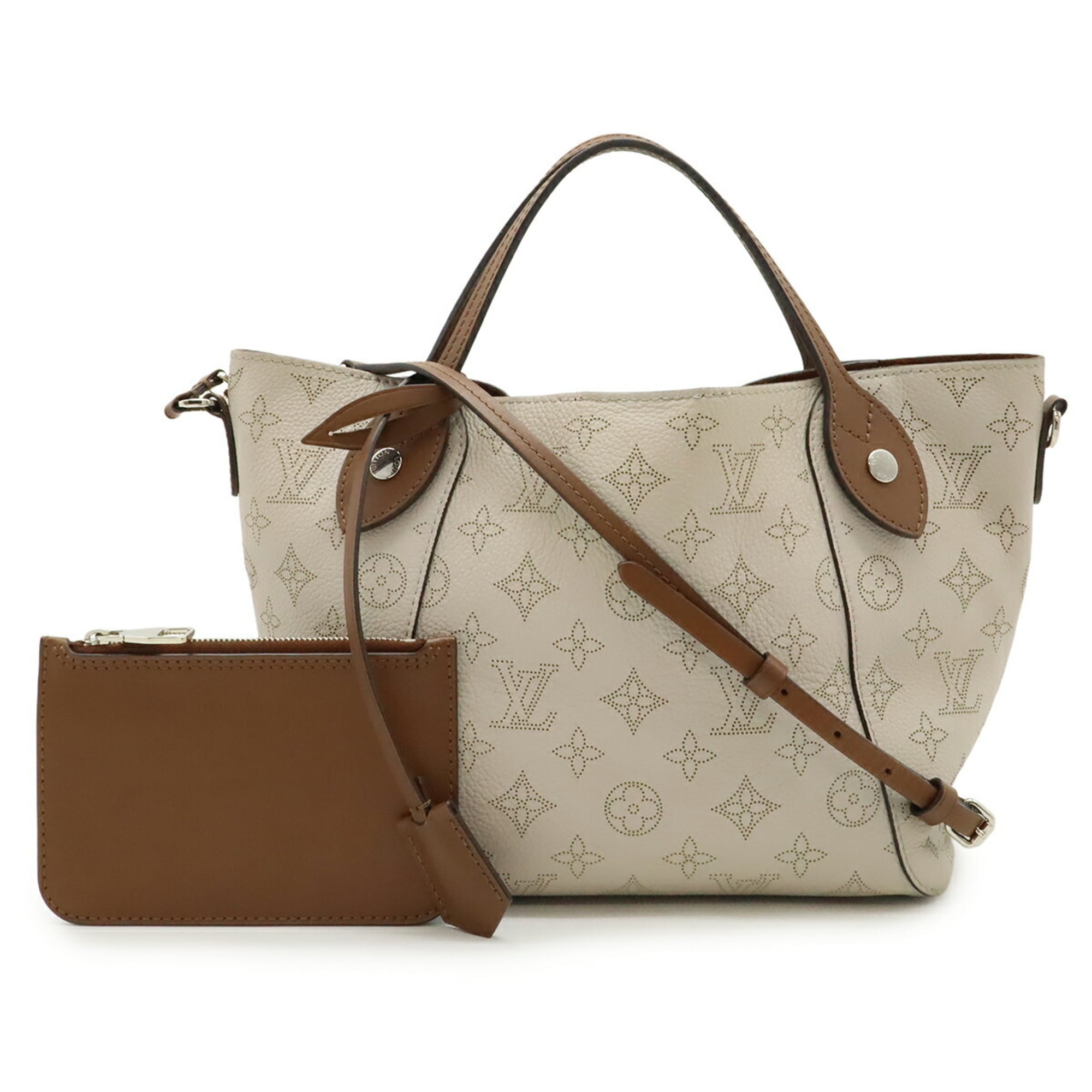 Louis Vuitton Light Beige Mahina Leather Handbag Pouch Shoulder Bag (Pre-Owned)