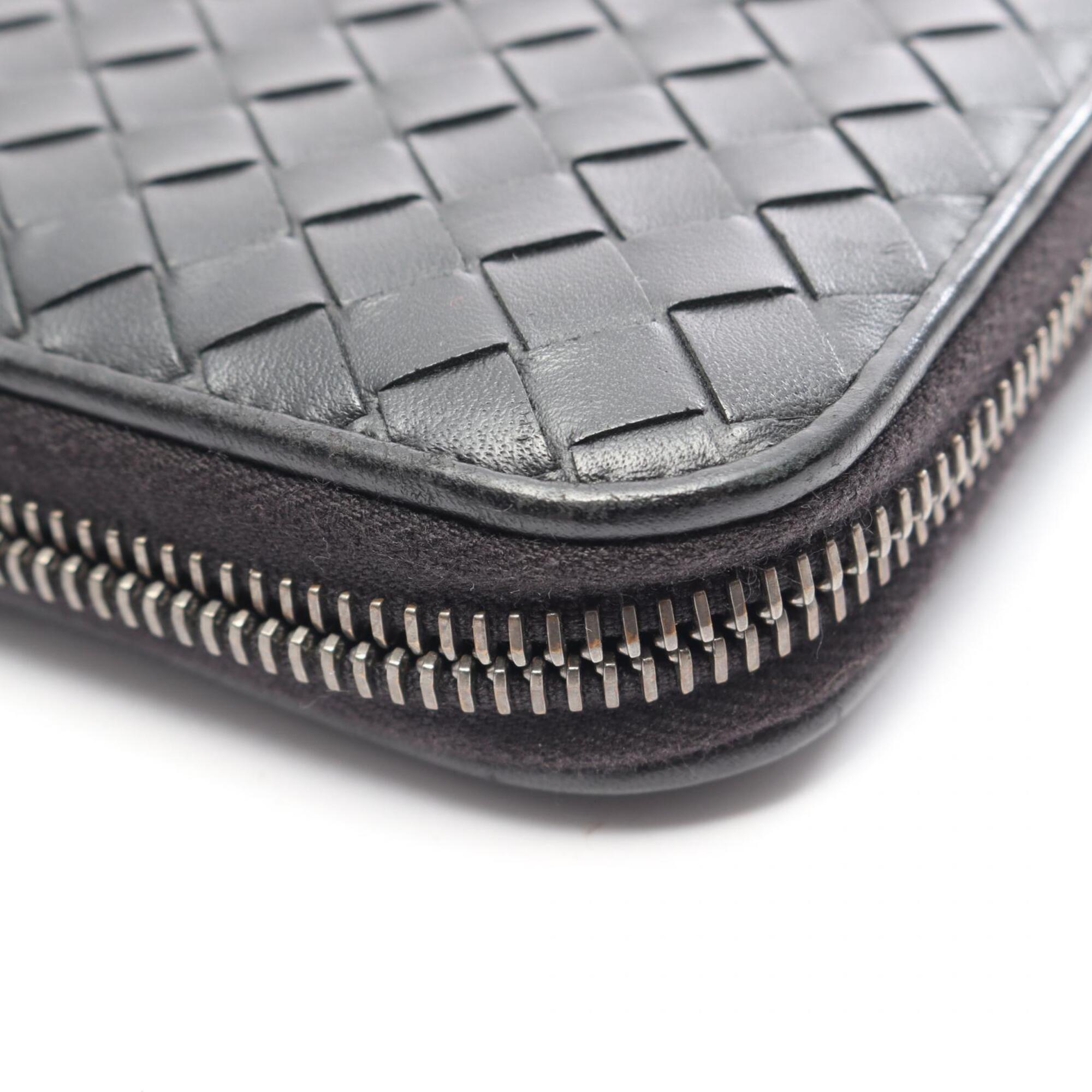 Bottega Veneta Black Leather Long Wallet (Bi-Fold) (Pre-Owned)