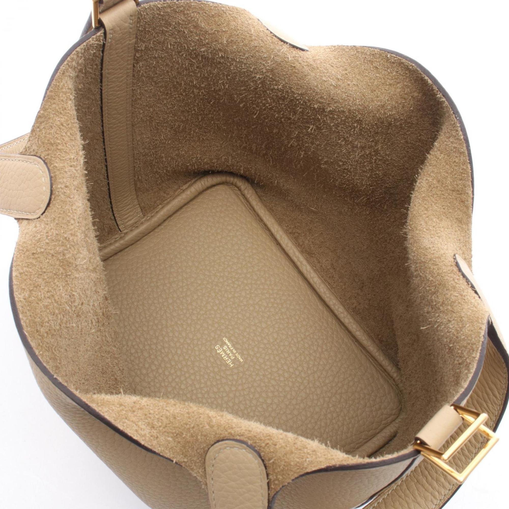 Hermes Beige Taurillon Clemence Leather Leather Handbag (Pre-Owned)
