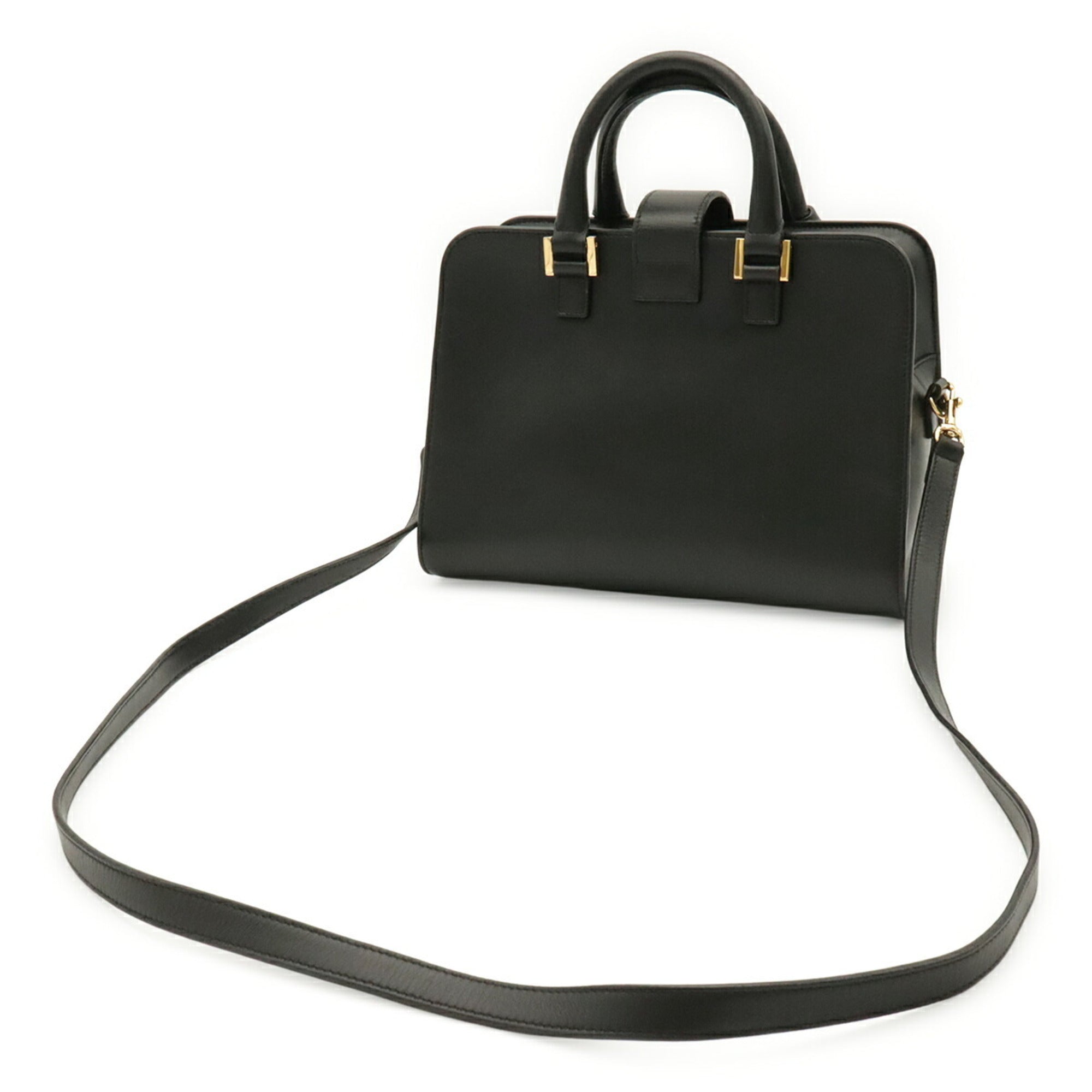 Yves Saint Laurent Black Leather Handbag Shoulder Bag (Pre-Owned)
