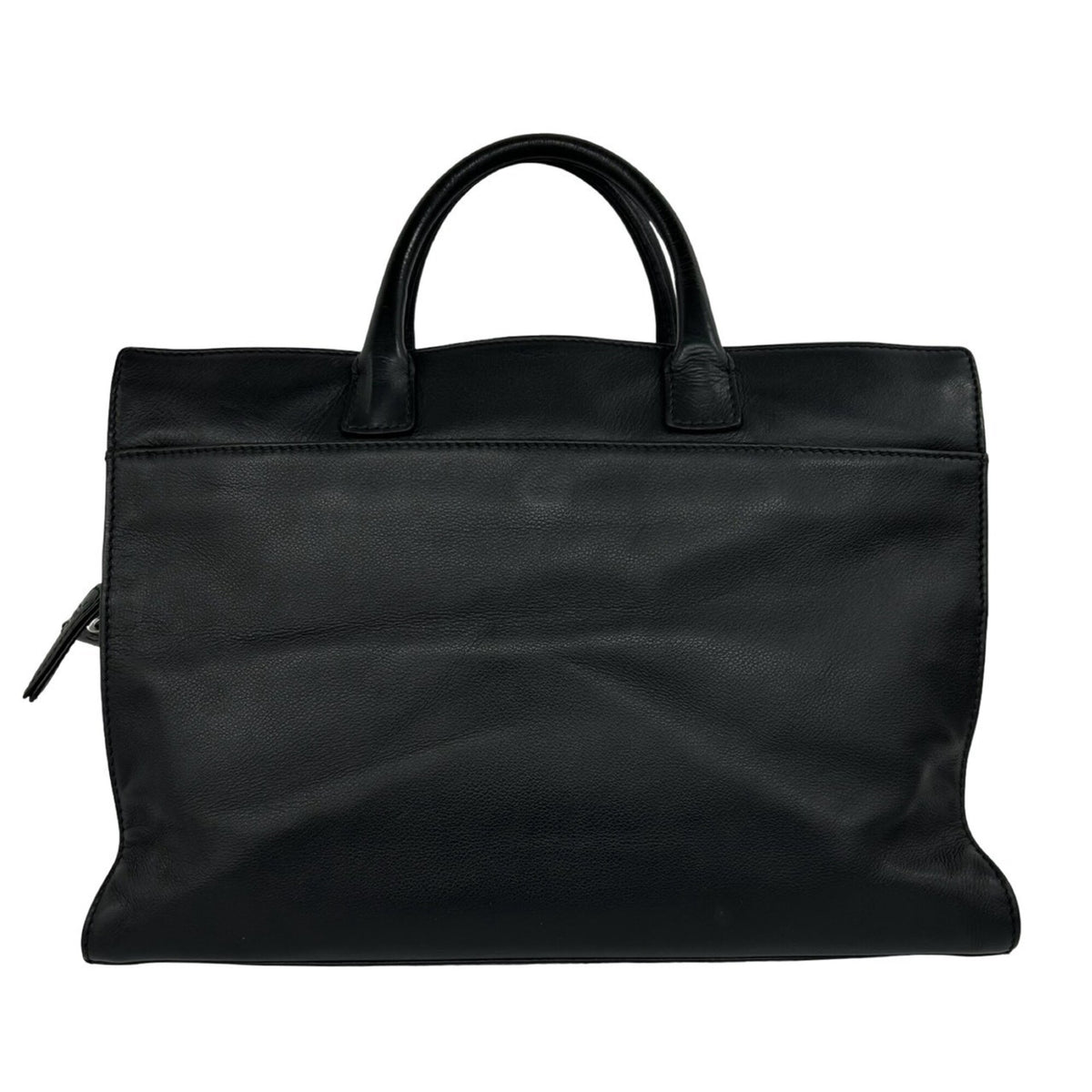 Chanel Black Leather Handbag Tote Bag (Pre-Owned)