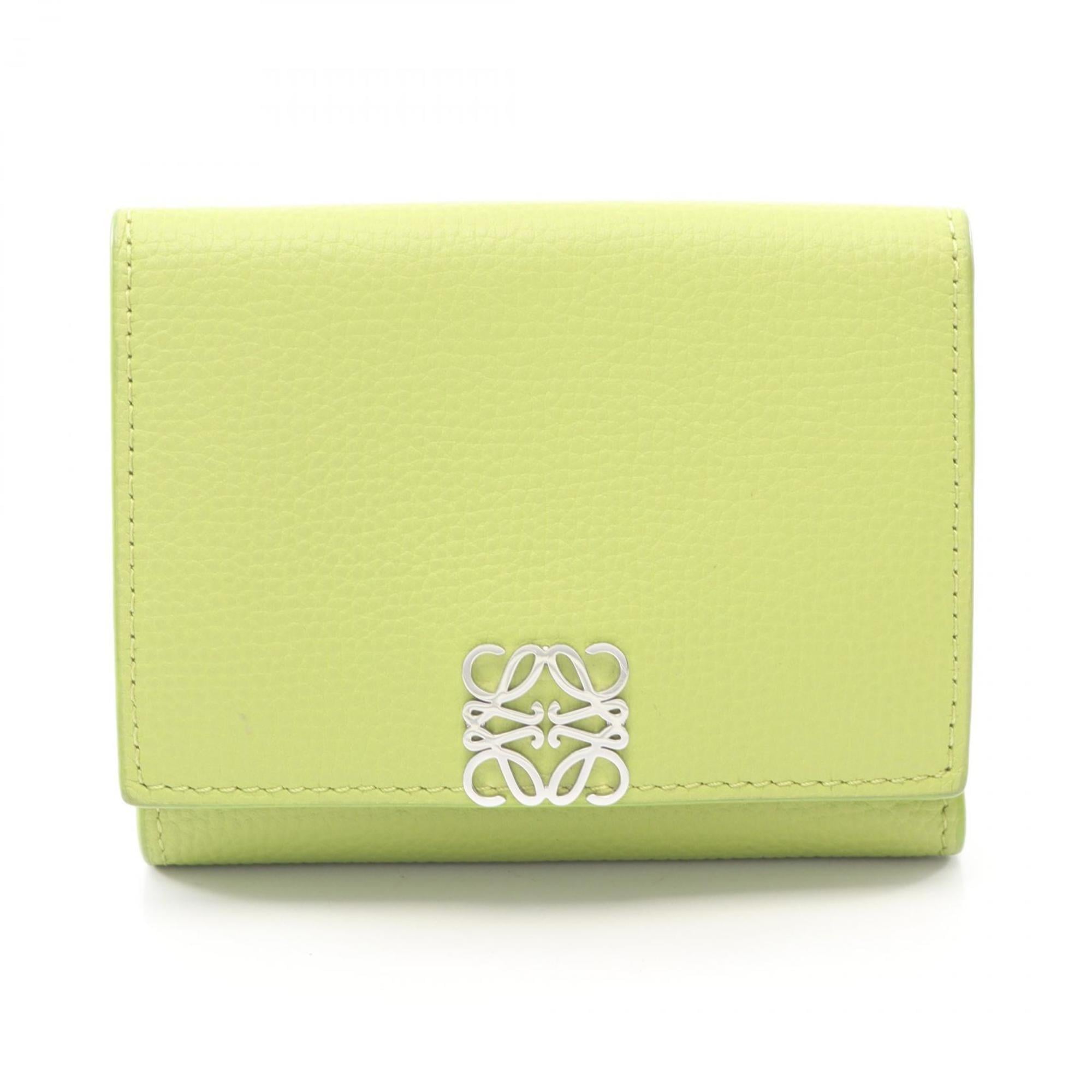 Loewe Green Leather Wallet (Tri-Fold) (Pre-Owned)