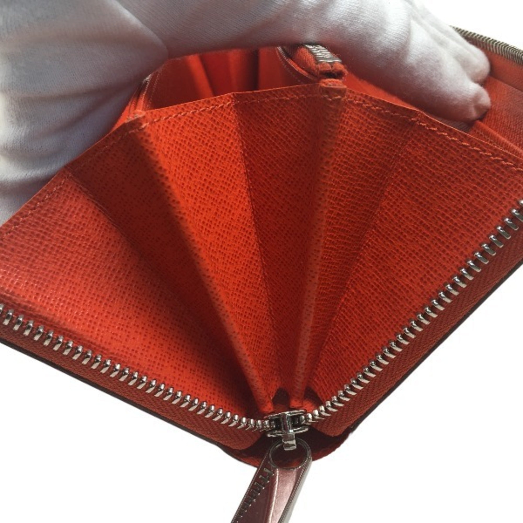Louis Vuitton Epi Orange Epi Leather Long Wallet (Bi-Fold) (Pre-Owned)