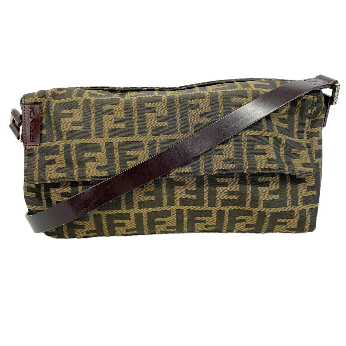 Fendi Brown Nylon Canvas Shoulder Bag (Pre-Owned)
