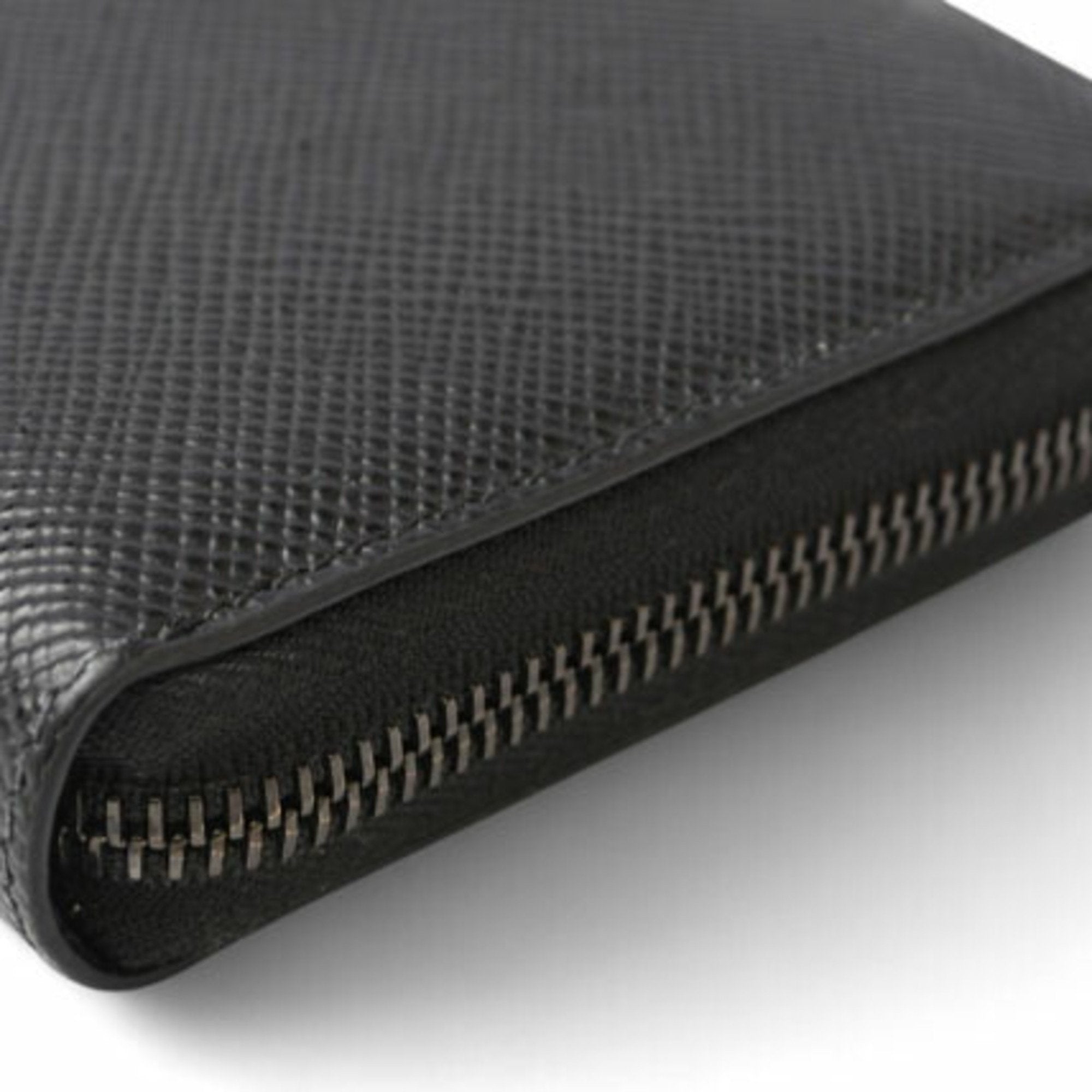 Prada Black Nero Saffiano Long Wallet (Bi-Fold) (Pre-Owned)