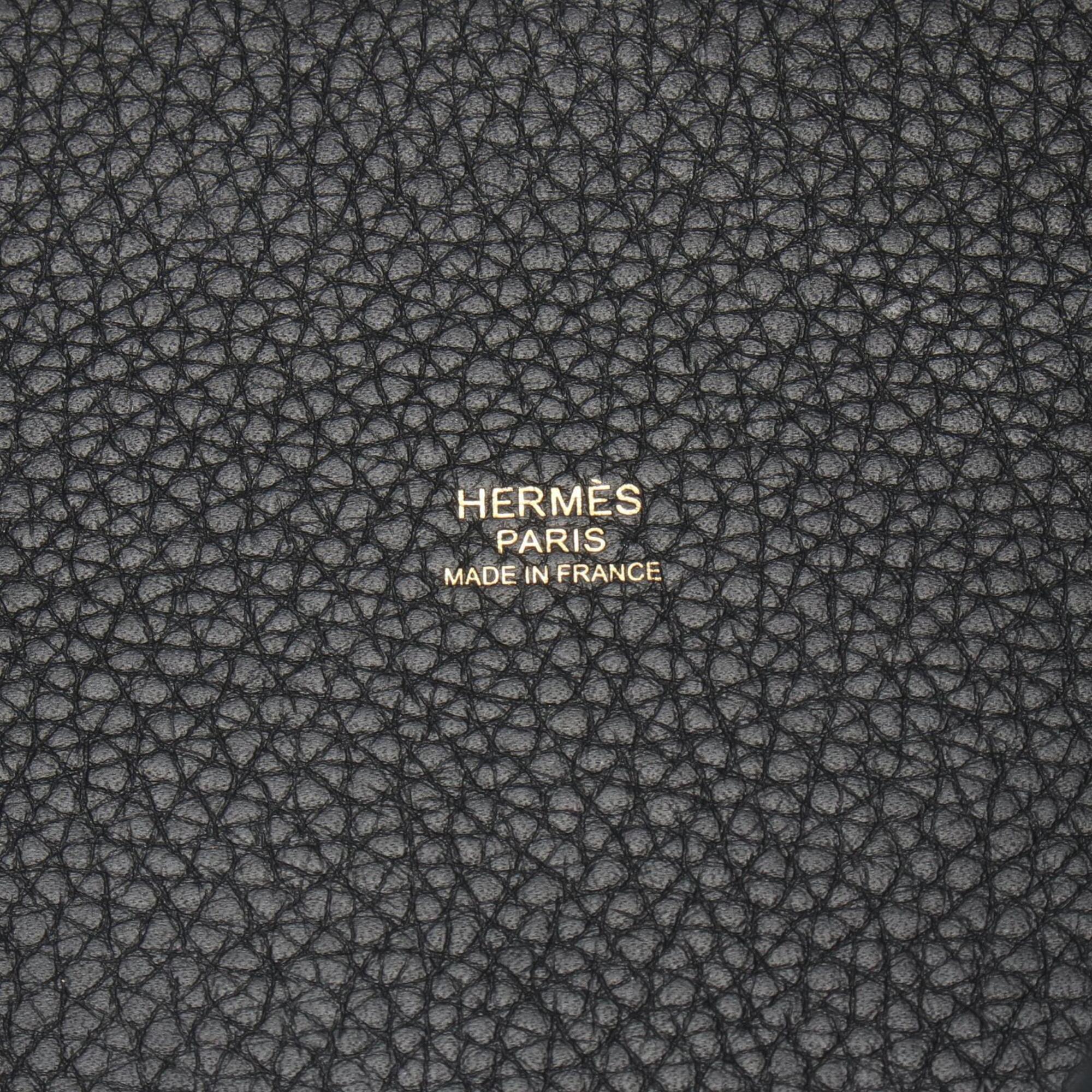 Hermes Black Taurillon Clemence Leather Handbag (Pre-Owned)
