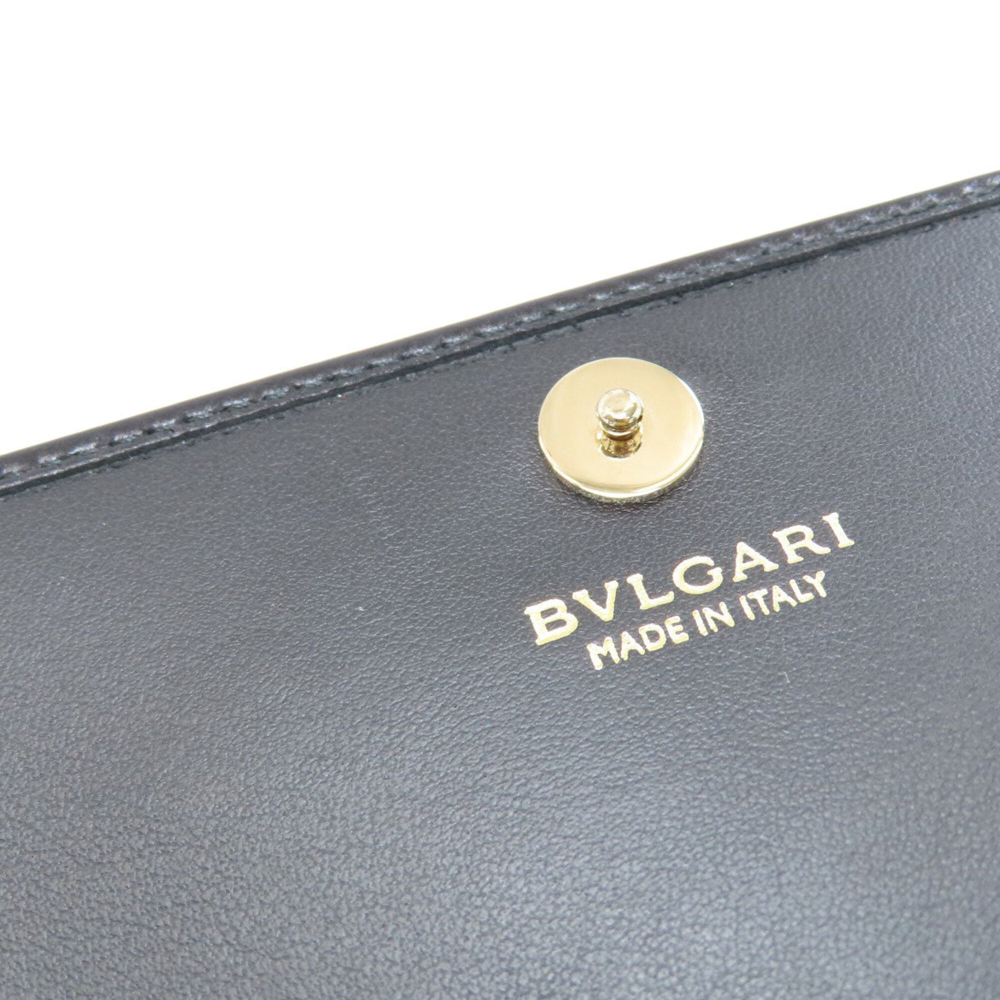 Bvlgari Bvlgari Bvlgari Black Leather Long Wallet (Bi-Fold) (Pre-Owned)