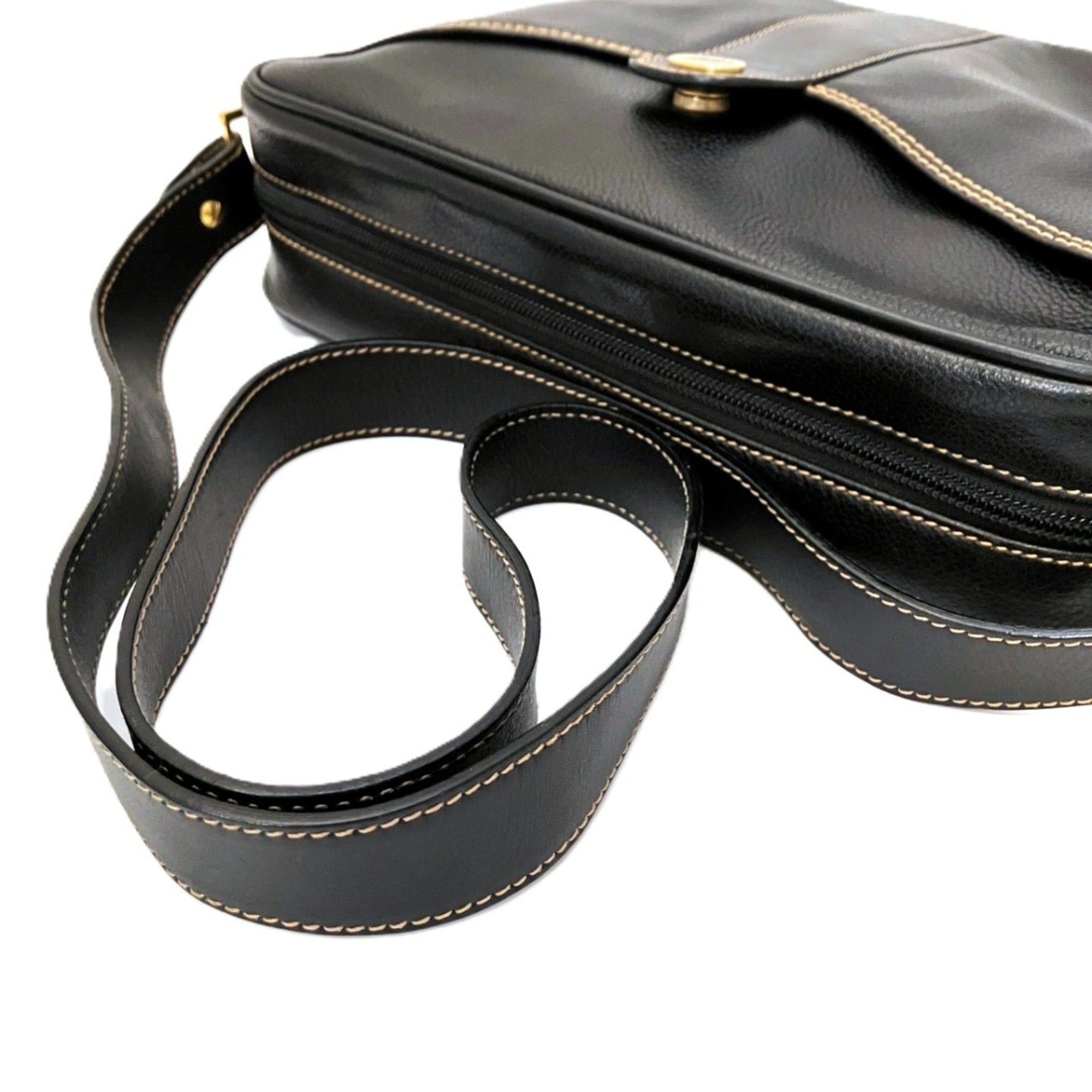 Dunhill Black Leather Shoulder Bag (Pre-Owned)