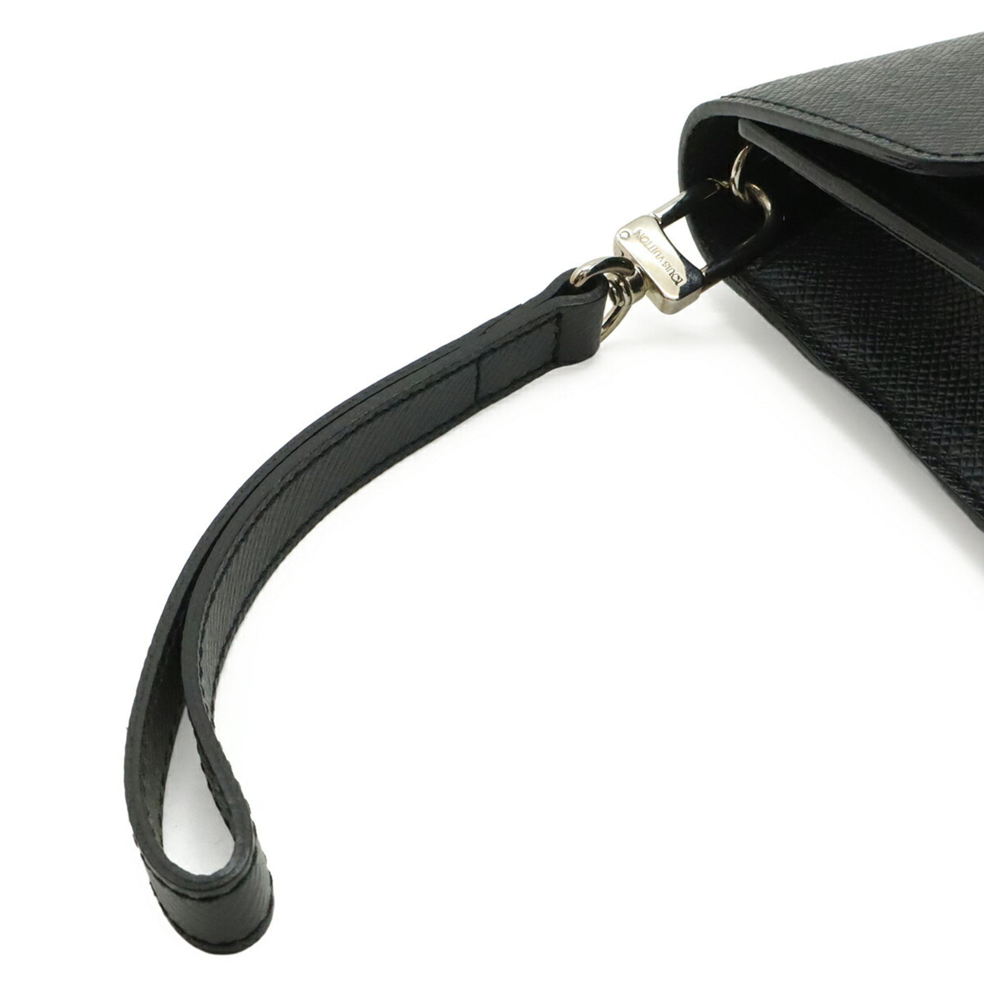 Louis Vuitton Ardoise Black Leather Clutch Bag (Pre-Owned)