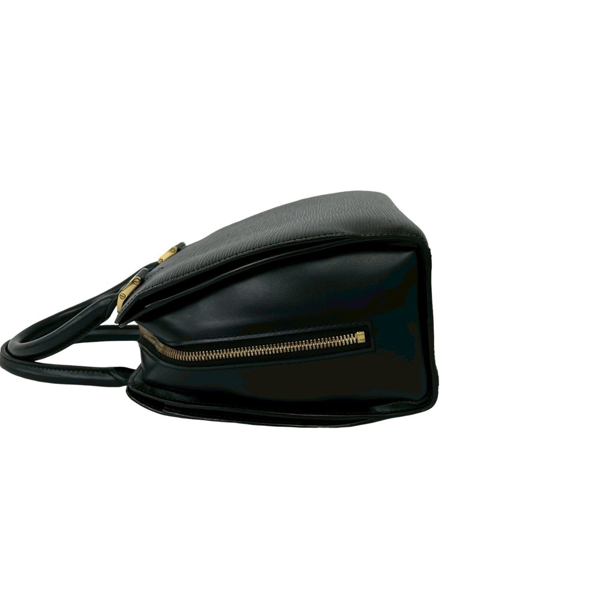Louis Vuitton Black Leather Boston Bag Handbag (Pre-Owned)