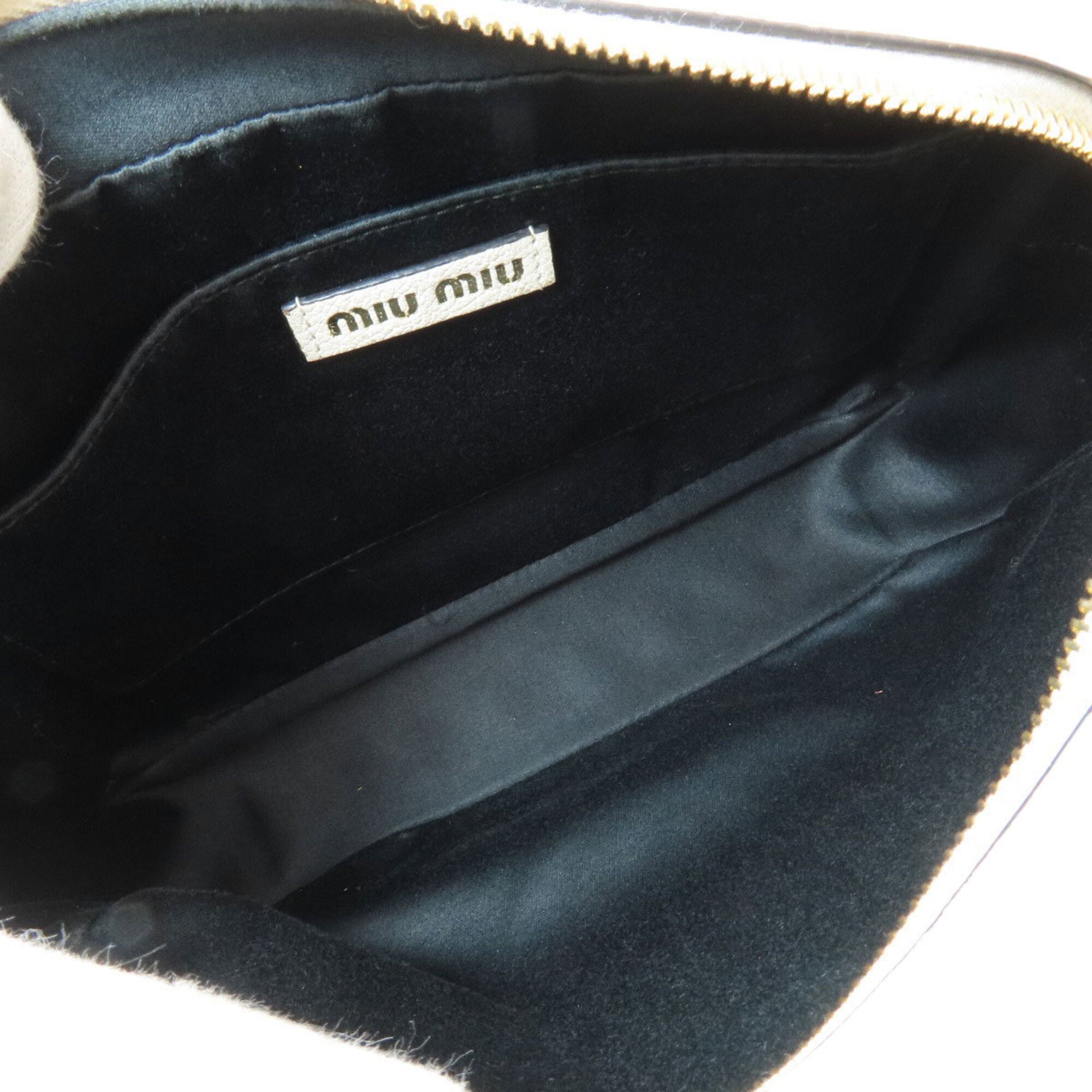 Miu Miu Brown White Leather Shoulder Bag (Pre-Owned)