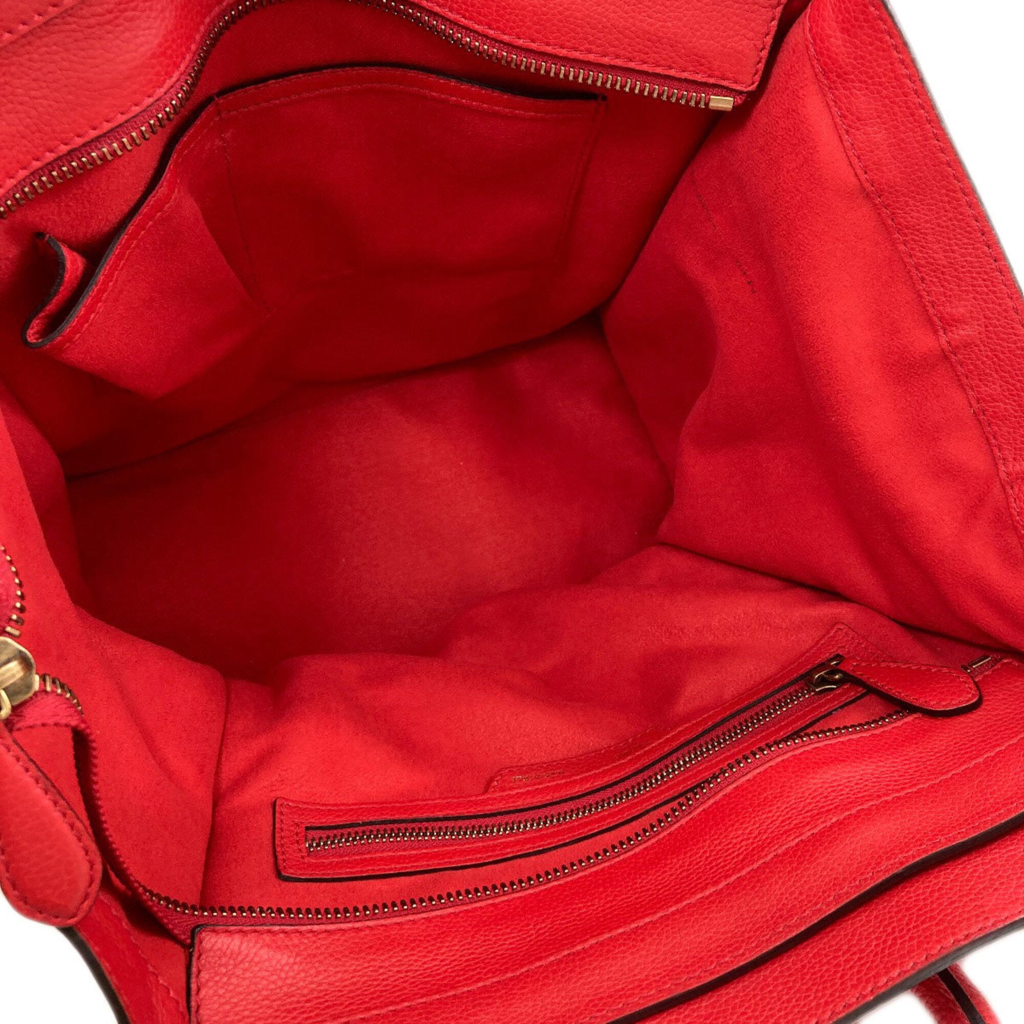 Celine Luggage Red Color Leather Handbag (Pre-Owned)