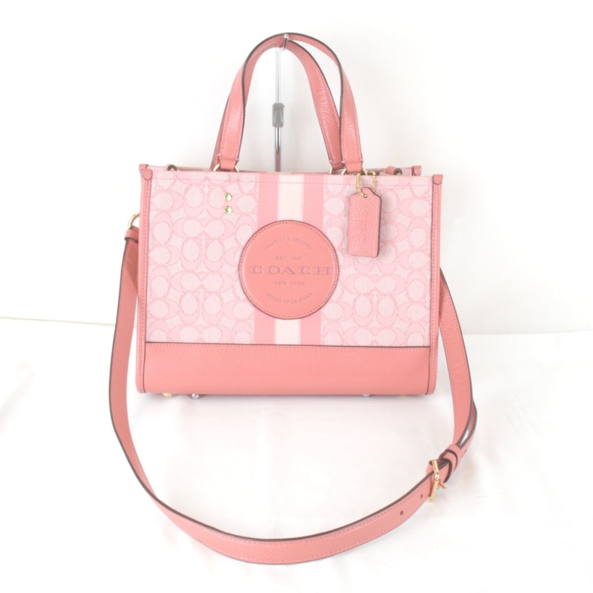 Coach Pink Canvas Leather Shoulder Bag (Pre-Owned)