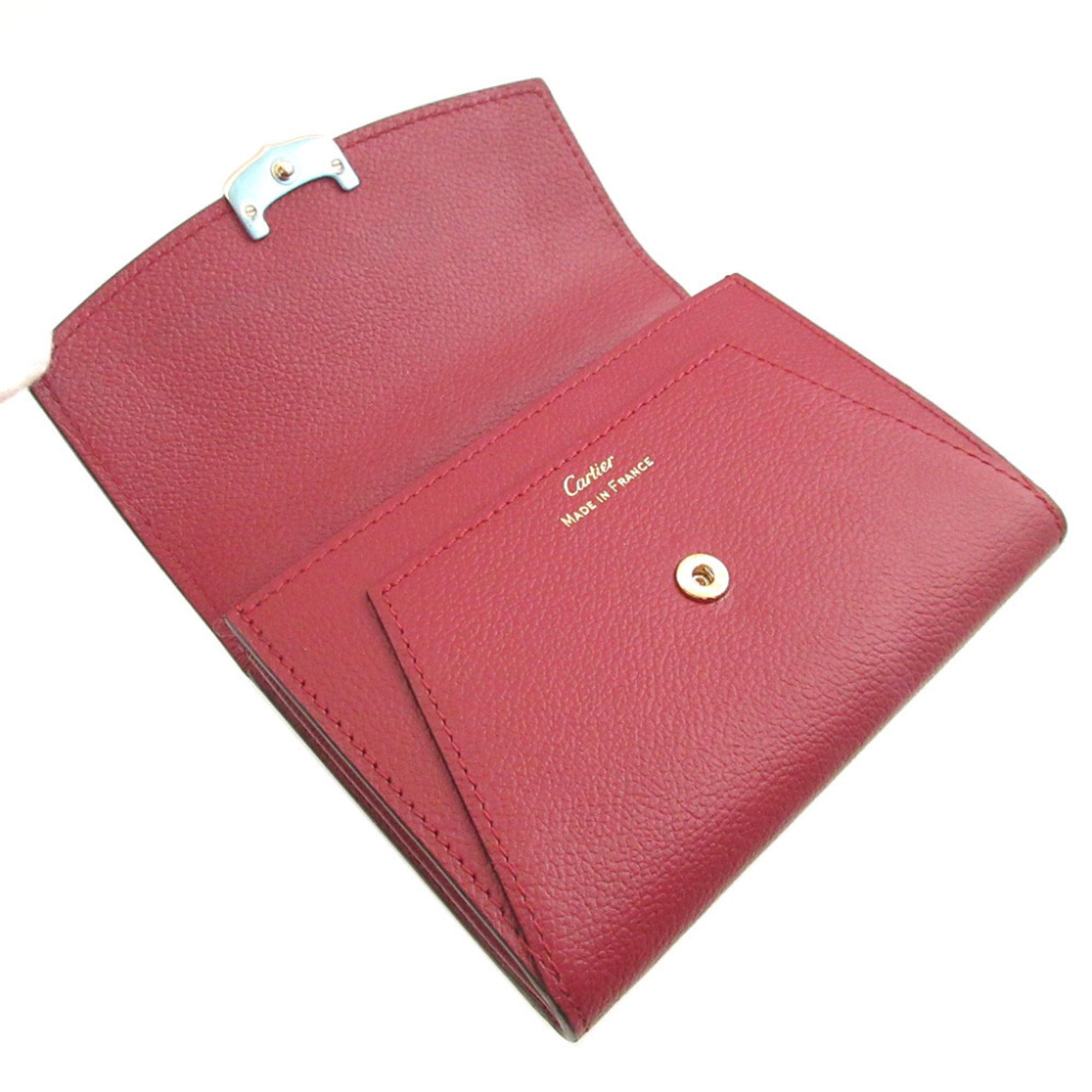 Cartier Bordeaux Leather Wallet (Bi-Fold) (Pre-Owned)
